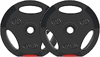 Signature Fitness Vinyl Coated Standard 1-Inch Weight Plates - 5-20 LB Pairs for Strength Training & Home Gym