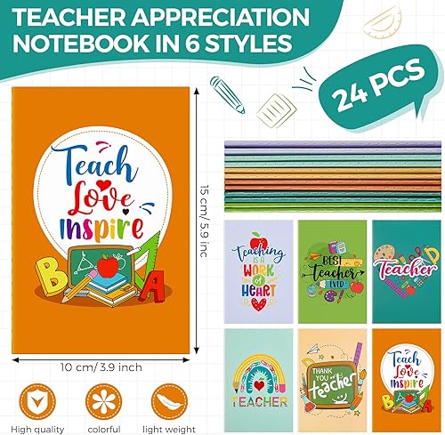 Miniatura 2 de 24 cuadernos de agradecimiento al profesor, regalo para profesores, blocs de notas inspiradores a granel, regalo de Navidad, suministros de oficina
