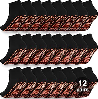 Grip Pilates Socks for Women & Men- Adults Bulk Non Slip Anti Skid Sticky Grippy Sock for Hospital Yoga Barre