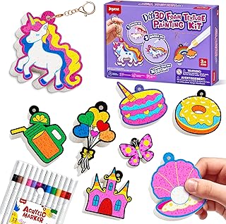 3D Art Kit, Magic Foam Texture Painting Kit, Princesses & Unicorn, Mess-Free Painting Crafts for Kids, DIY Color Activity, Travel Toy Creative Gift for Girls & Boys Ages 4-10