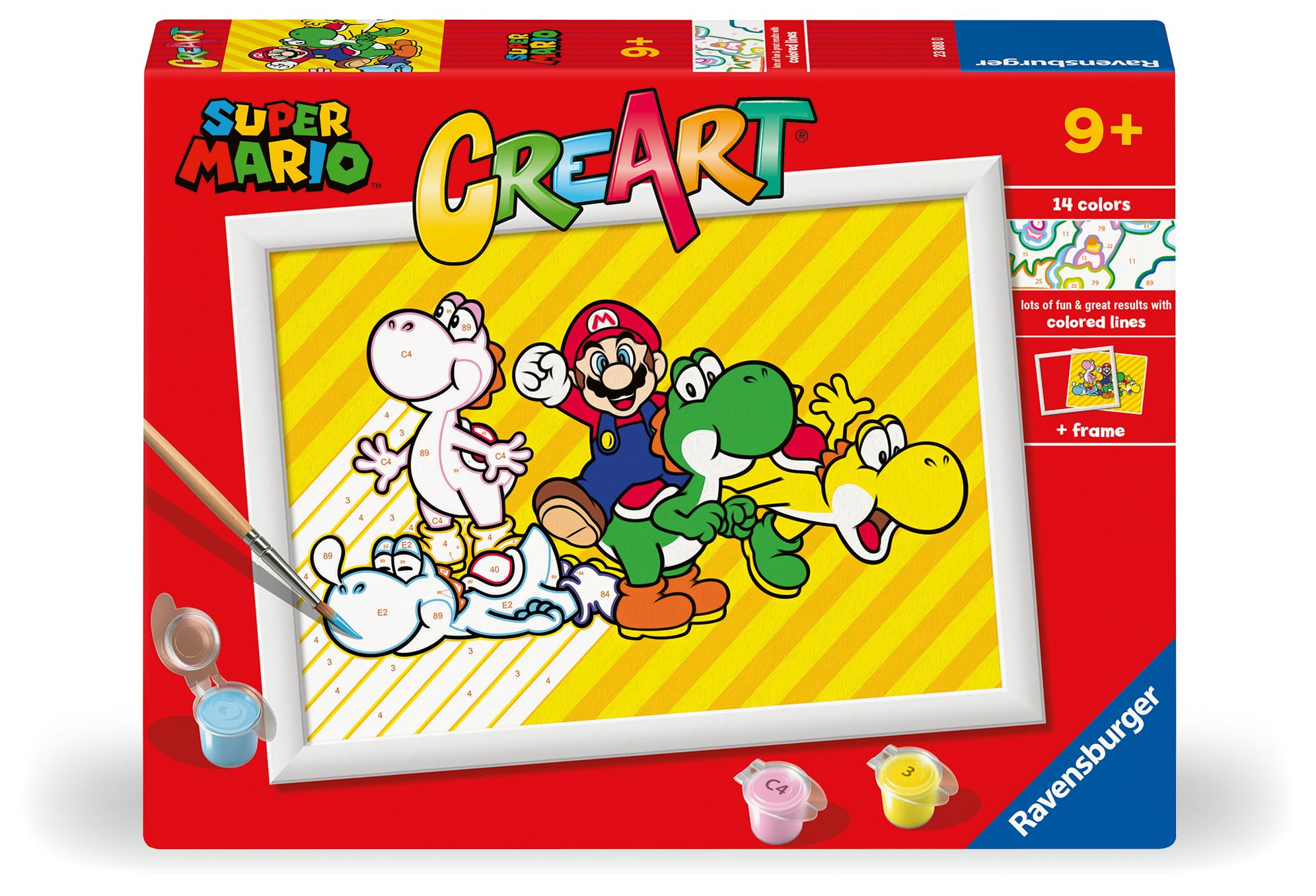 Ravensburger - CreArt Series D: Super Mario, Paint by Number Kit, Contains a Pre-Printed Board, a Brush, Colors and Accessories, Creative Game for Boys and Girls 9+ Years