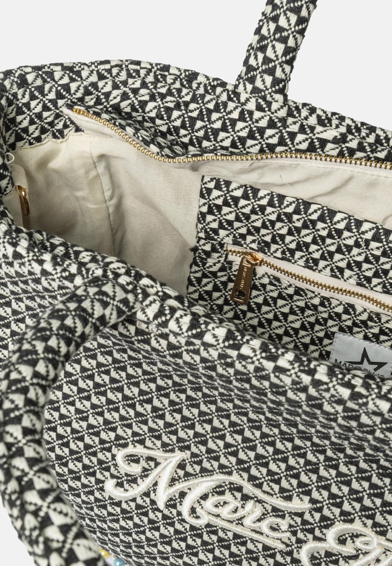 MARC ELLIS Borsa a Mano Donna Fast Bianco Multicolor Zip Poliestere