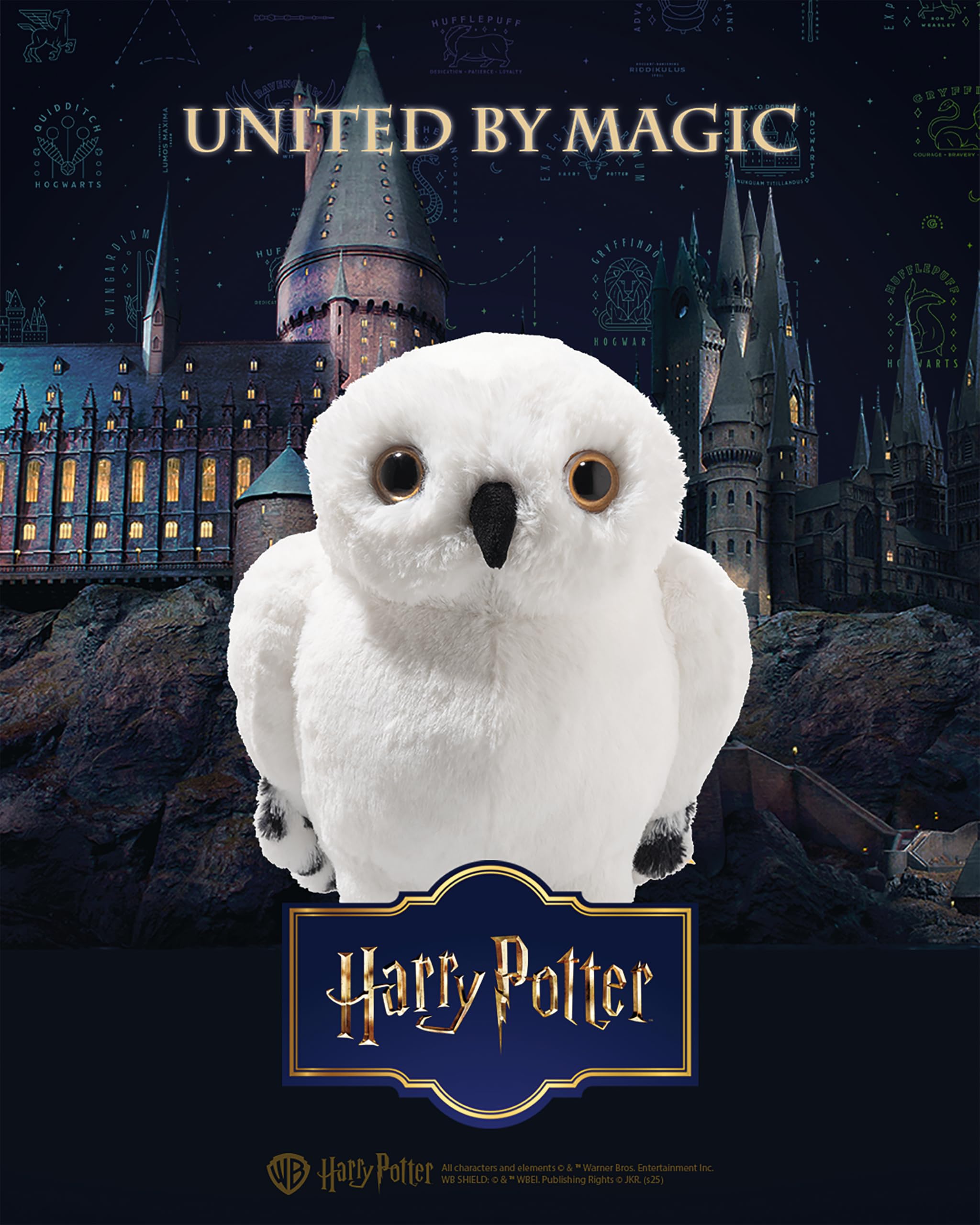 Steiff Peluche Edvige la Civetta, Harry Potter, dolce animale di stoffa con occhi di plastica, bambini, bambine, amici, pupazzo 21 cm, bianco, 024214
