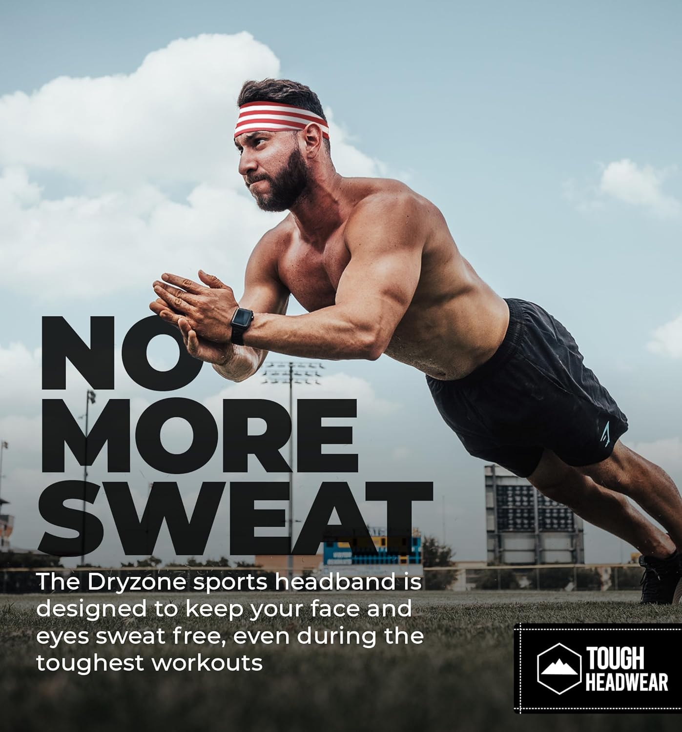 Tough Headwear Tough Outfitters Headband for Men - Mens Headbands - Working Out Sports Performance Head Bands - Athletic Cycling Running Sweat Band, Football Headbands - Sweat Bands Men/Women - Image 4