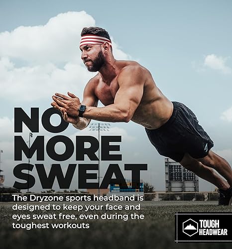 Vista 80 de Tough Headwear Tough Outfitters Headband for Men - Mens Headbands - Working Out Sports Performance Head Bands - Athletic Cycling Running Sweat Band