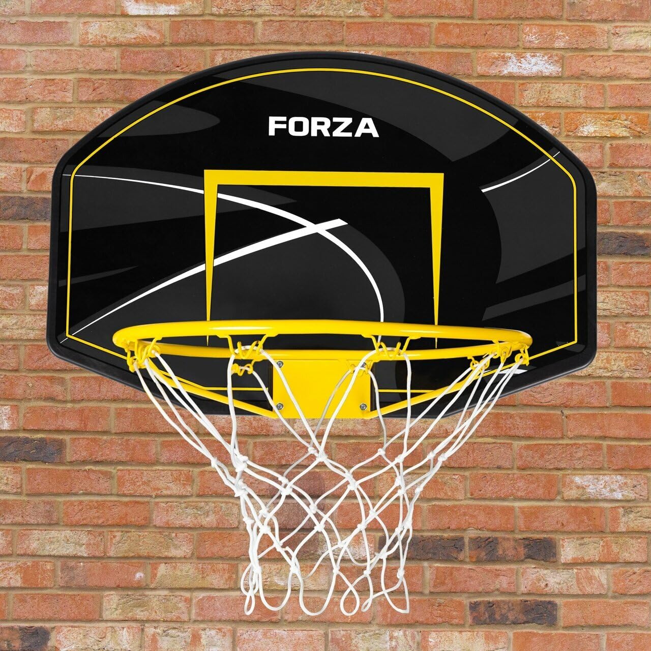 FORZA Panneau et Anneau de Basket-Ball à Fixation Murale | Taille Standard et Mini | Entraînement Intérieur et Extérieur