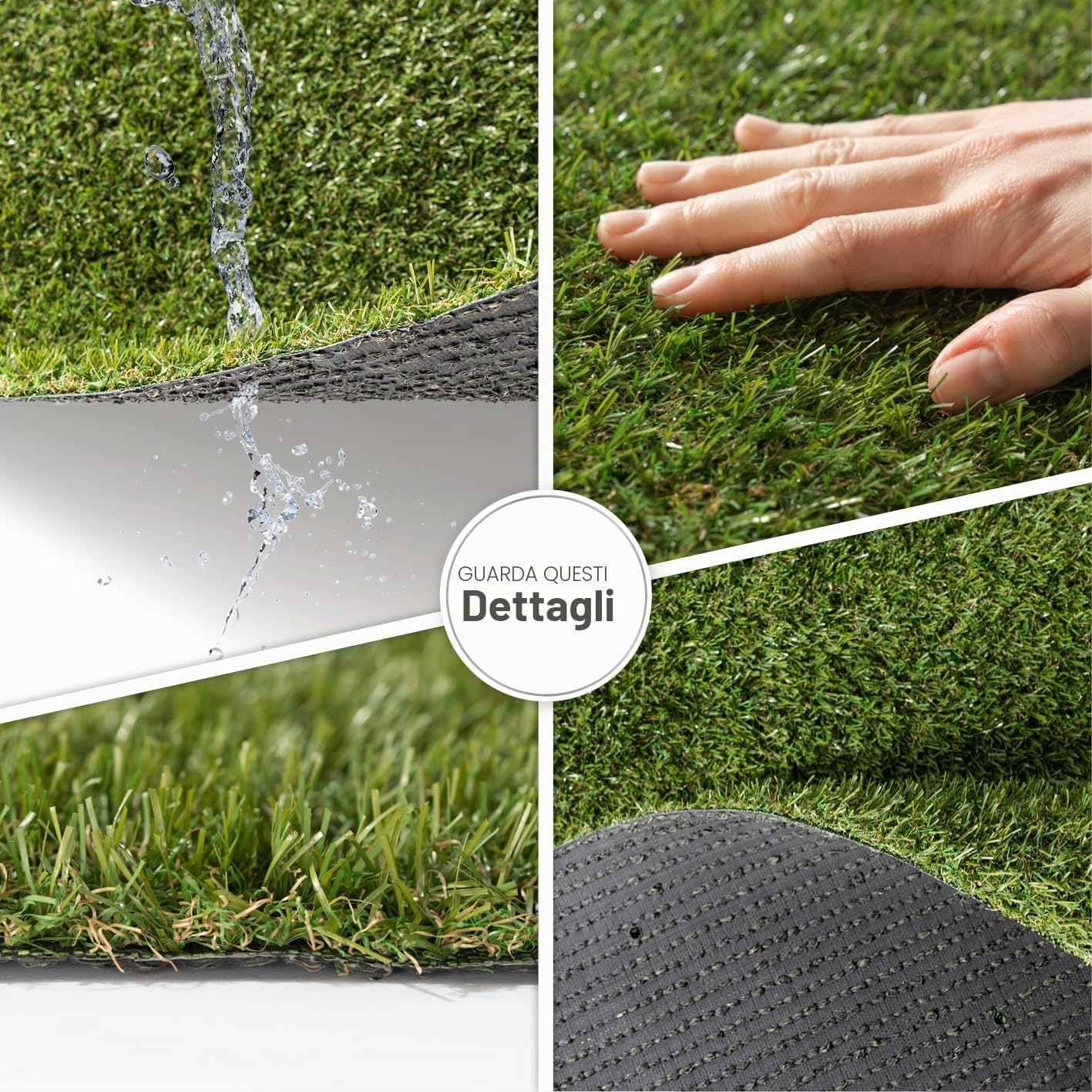 Paco Home Erba Sintetica Per Giardino Balcone Terrazza Tappeto Erboso Interno Esterno Tappeto Lavabile Naturale Morbido, Model:18mm, Dimensione:200x350cm