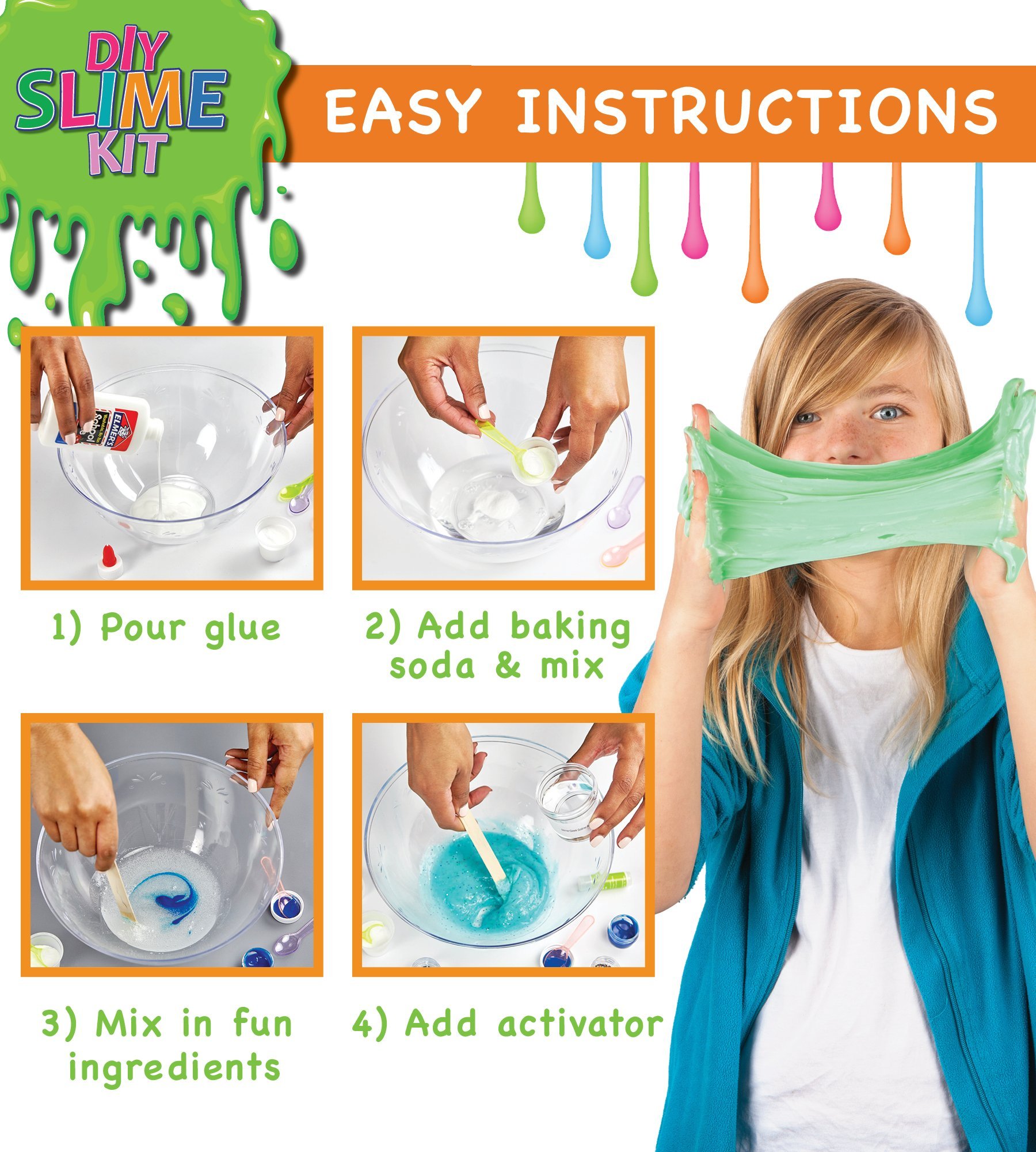 Slime Geek DIY Elmer's Glue Slime Kit How to Make Slime , Make Glowin