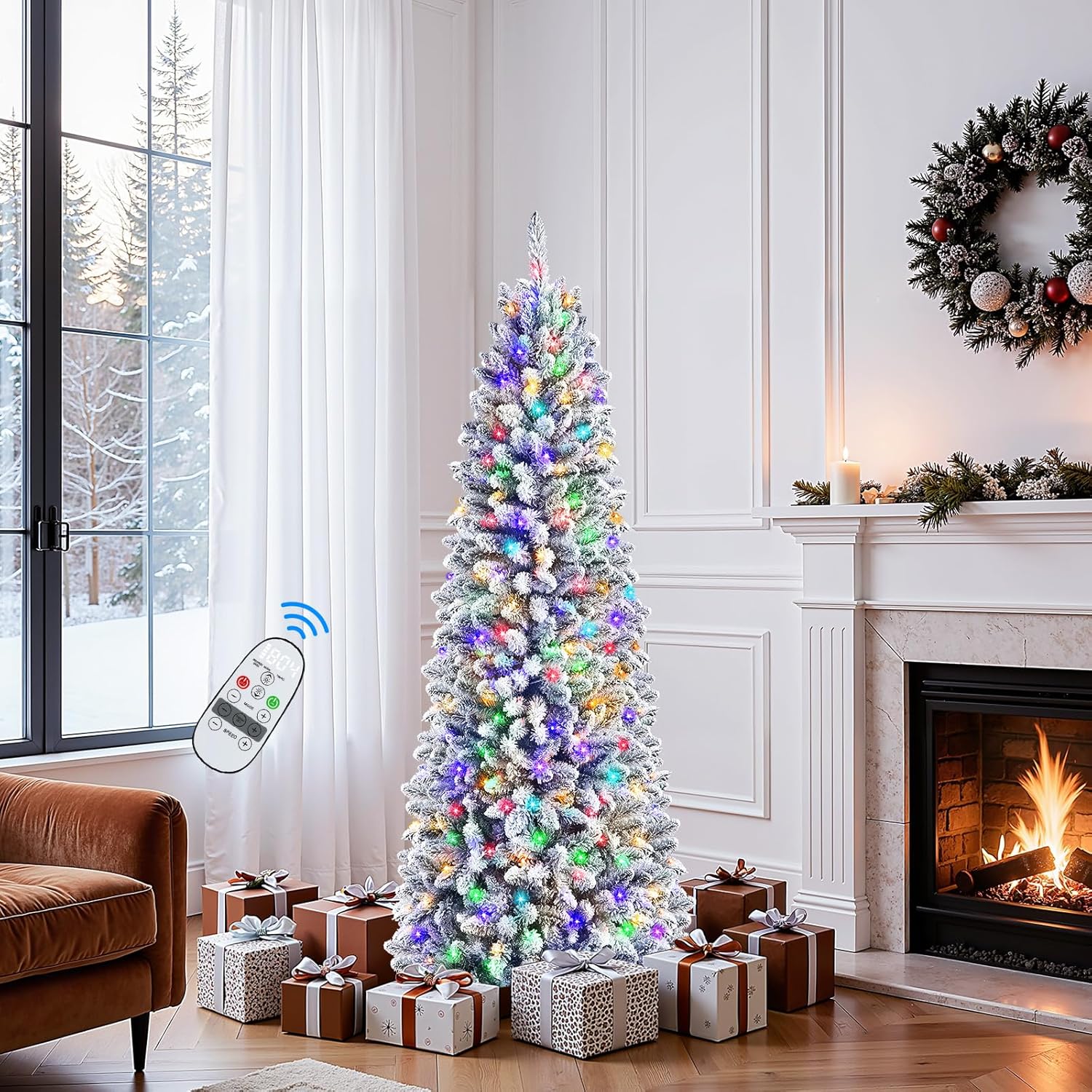 4ft prelit flocked christmas tree