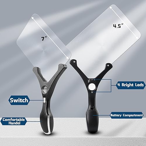 Miniatura 6 de Lupa de página completa grande de 3.5 veces con área de visión ligera, uniformemente iluminada y alivia la fatiga ocular, ideal para leer