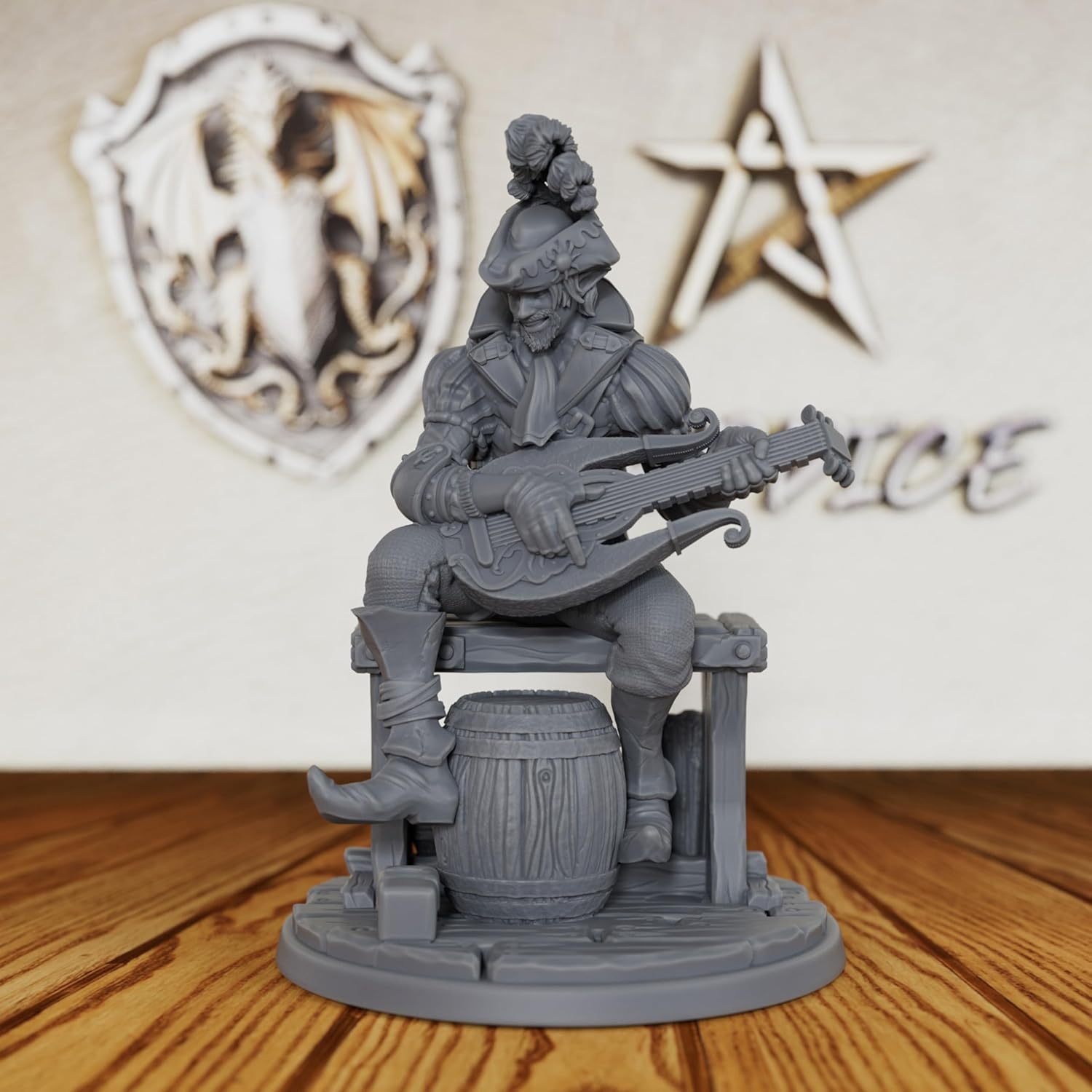 Dungeon Masters RPG Accessory Pack - Fantasy Minis Figurine for Role Playing & Tabletop RPG Game, 28mm Scale Unpainted Miniature for TTRPG Painting - Half-Elf Bard (AS211)