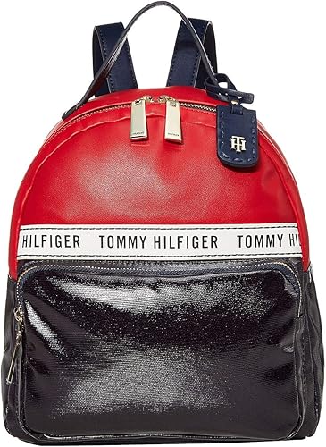 Tommy Hilfiger Mochila de cúpula pequeña Julia para mujer Azul marinorojoblanco talla única
