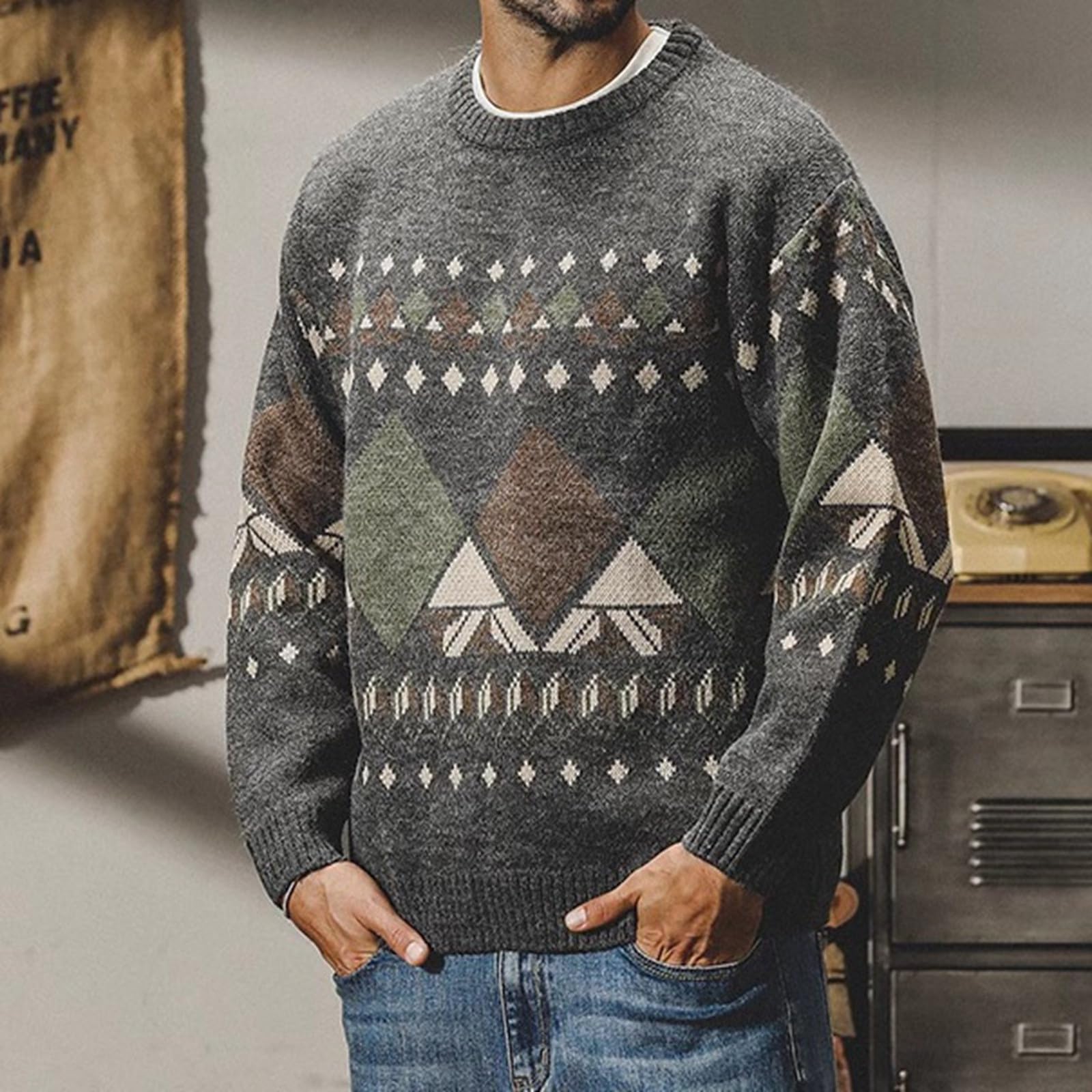 Jersey Hombre CáRdigan Chaqueta De Punto Suéter de Cuello para Hombre Informal de Atractivo diseño de Prendas de Punto Abrigo Elegante y versátil para Uso Diario o reuniones Casuales