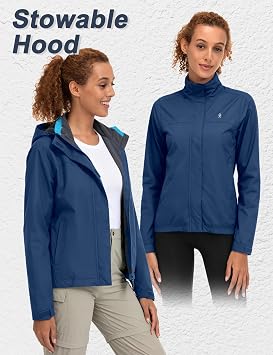 Little Donkey Andy Women's Waterproof Rain Jacket Outdoor for Hiking