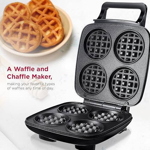 Vista 2 de mywaffle Classic Waffle & Chaffle Maker - For Breakfast, Churro, Keto, Belgian and Dessert Waffles - Non-Stick Surface, Extra Deep Plates and Easy