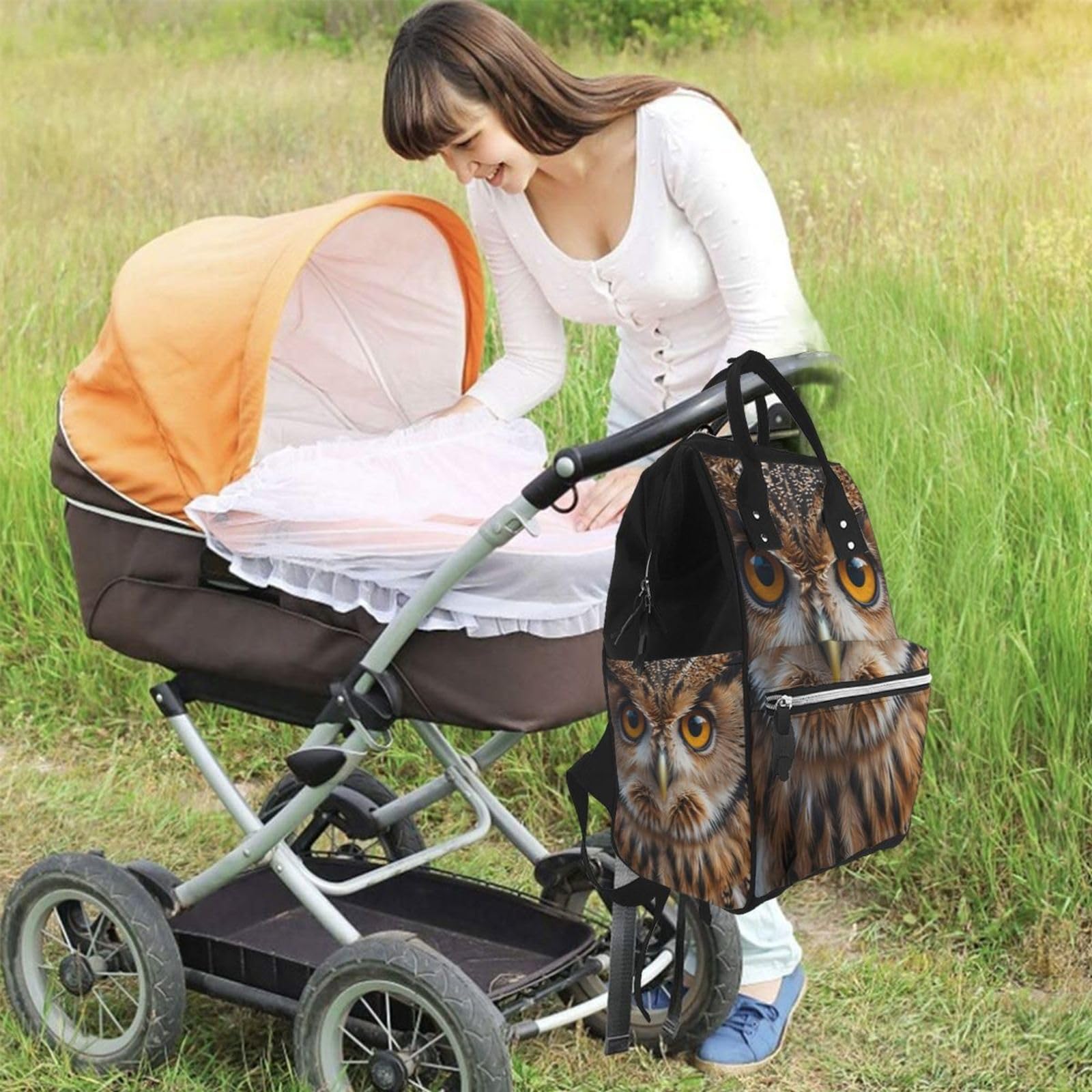 Troll Stairs - Mochila multifuncional para pañales, gran capacidad para mamás y papás, viajes y uso diario