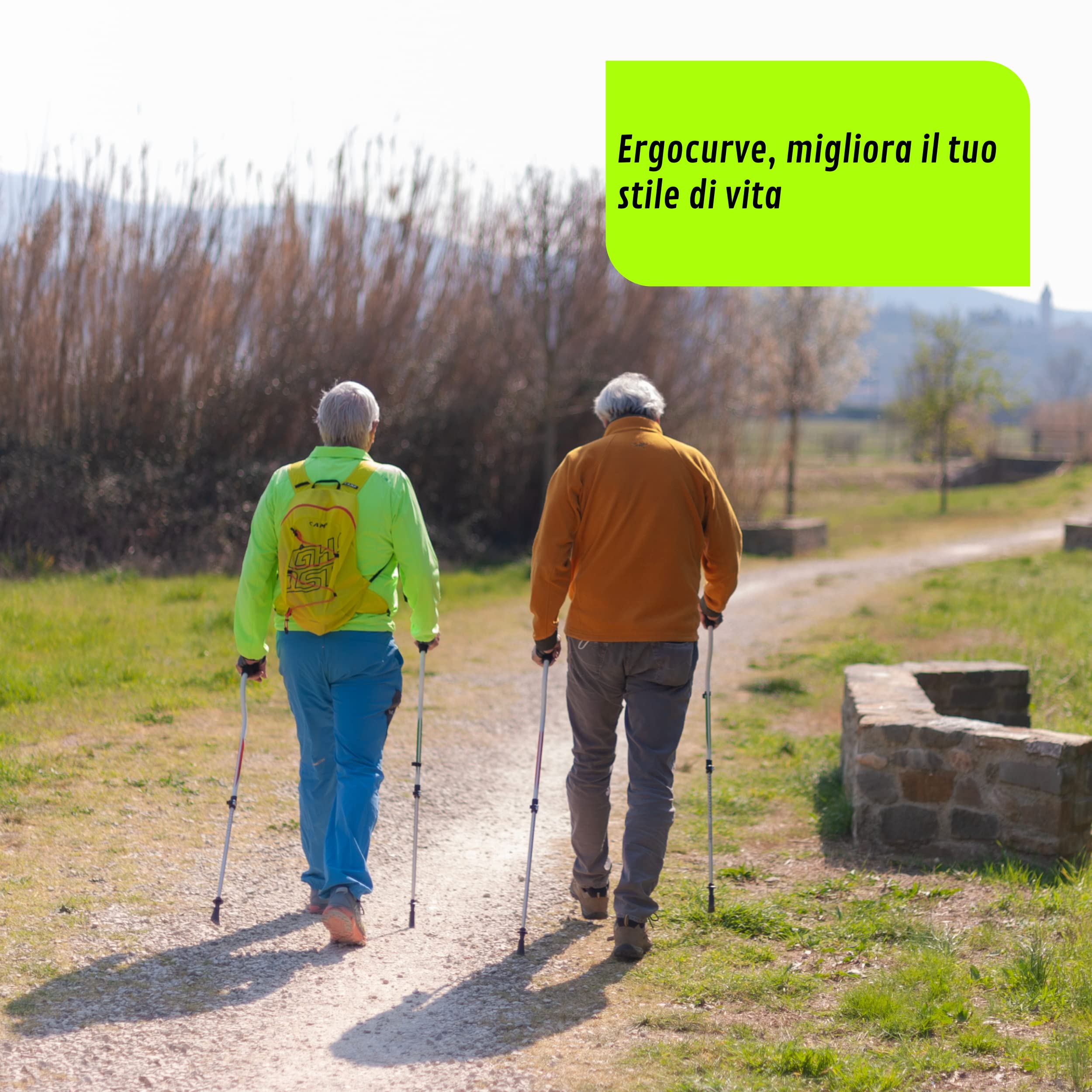 Ergocurve 900 Urban Bâtons pour activités Fitness, rééducation Fonctionnelle et de contrôle du Poids Repliable en 3 étapes