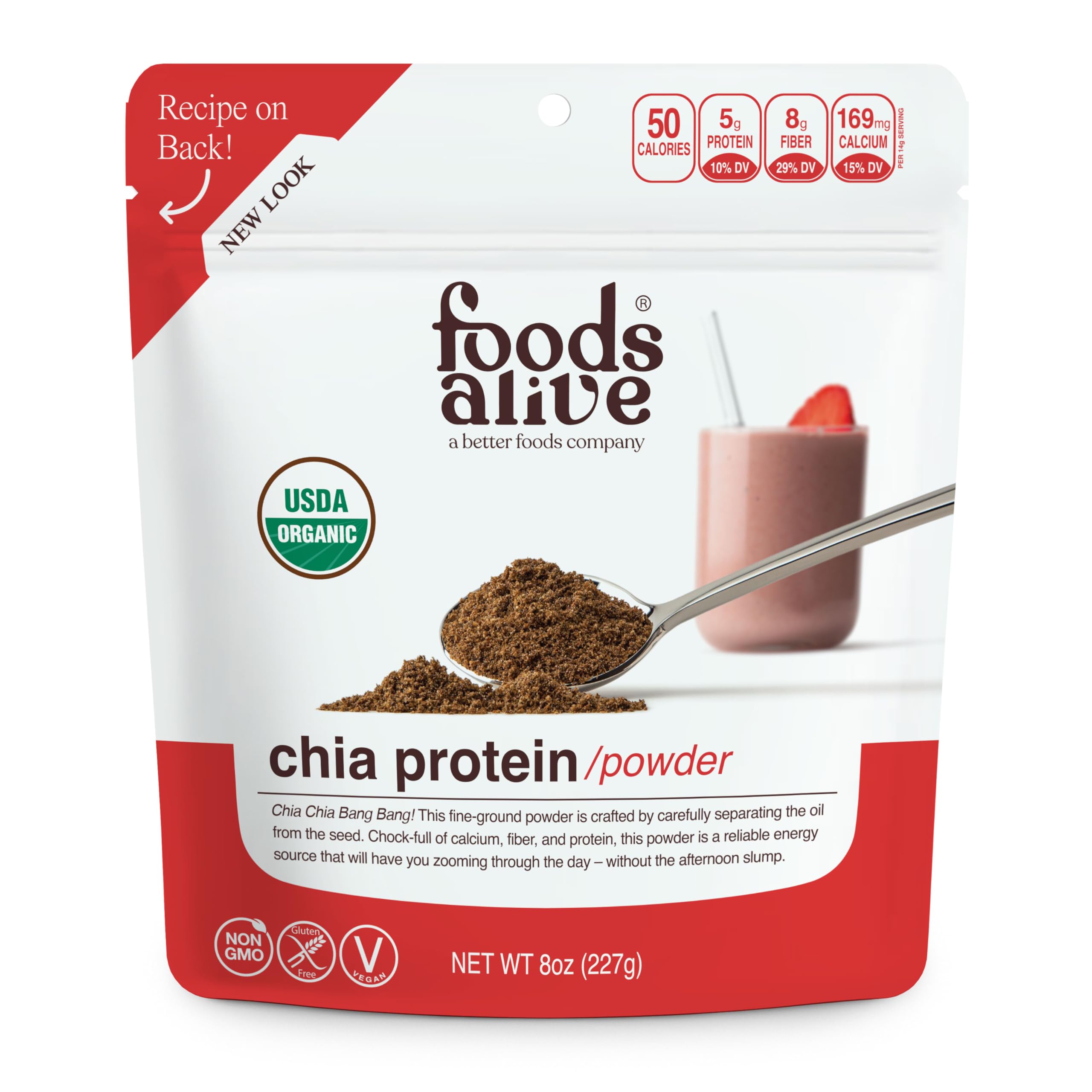 Foods Alive | Organic Chia Protein Powder | 8 ozUSDA Organic