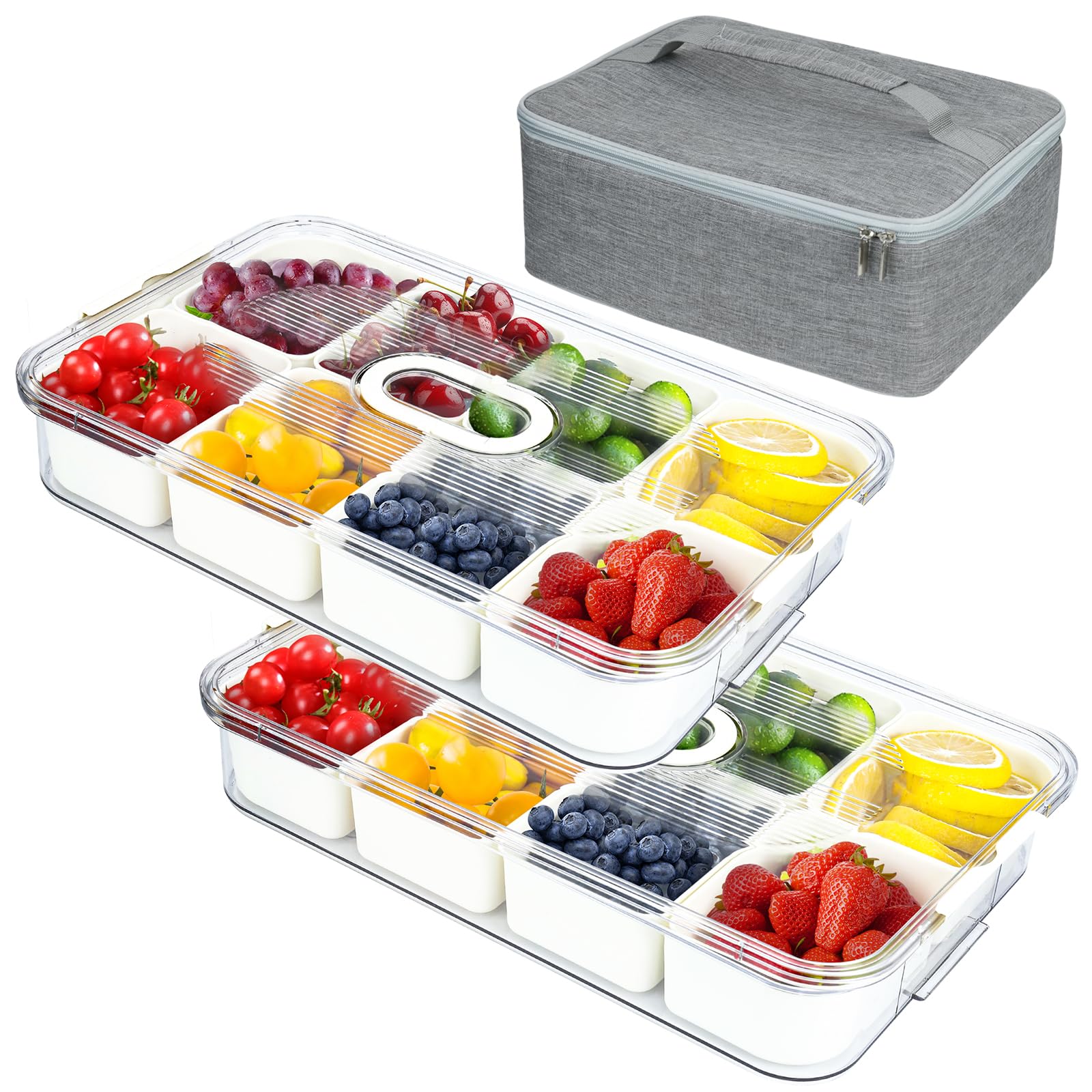 Amazon.com: Snack Box Container, 2 PCS Divided Serving Tray with