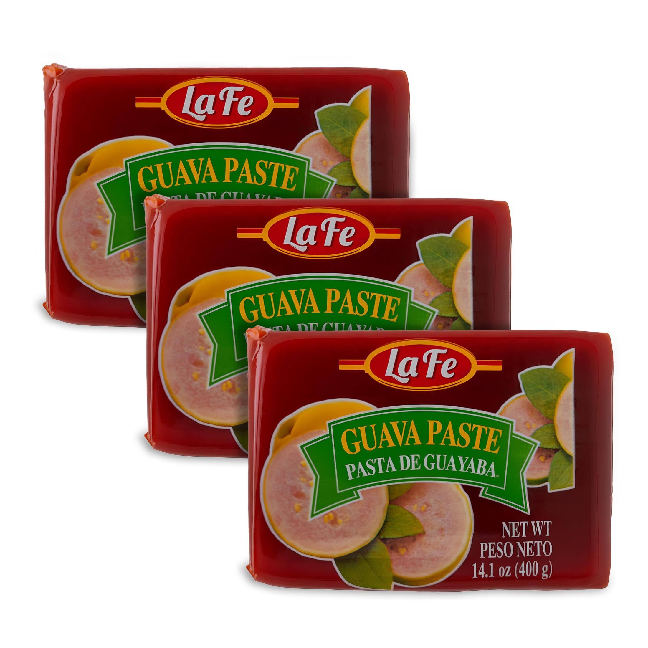 La Fe Guava Paste 14.1oz - 3 Pack - Authentic Goiabada Brasileira - Guava Jelly for Baking - Gluten Free