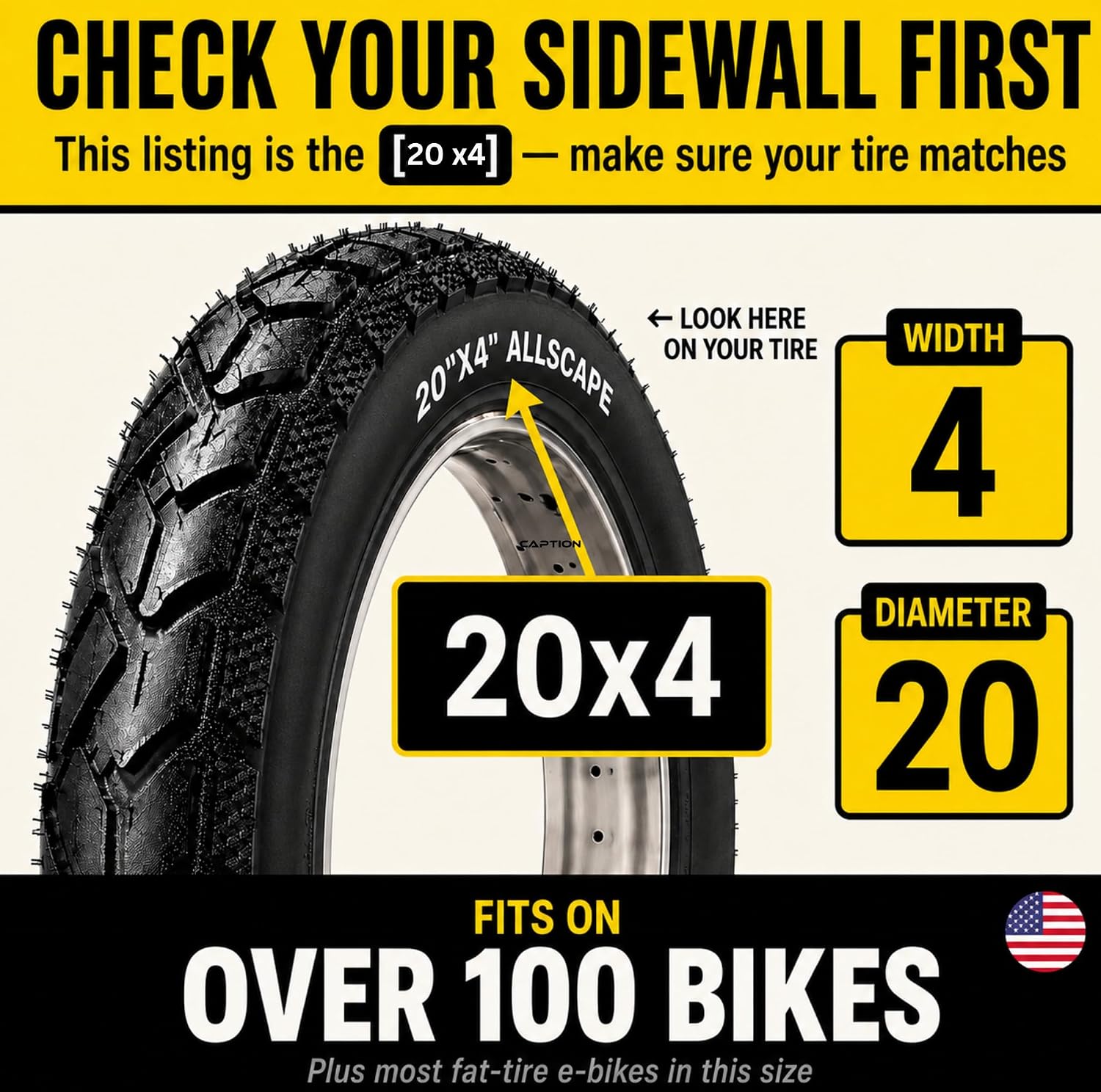 heb allscape 20x4.0 26x4.0 24x4.0 20x3 inch e-bike fat tire, performance puncture resistant heavy duty for mtb, all terrain tread for street and trail riding 20x4 2 unit pack