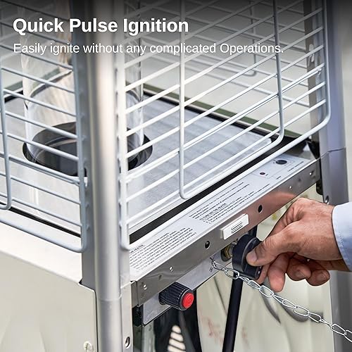 Miniatura 36 de EAST OAK Pyramid - Calentador de patio al aire libre, 48,000 BTU, calentador de propano de tubo de vidrio de cuarzo, sistema de triple protección