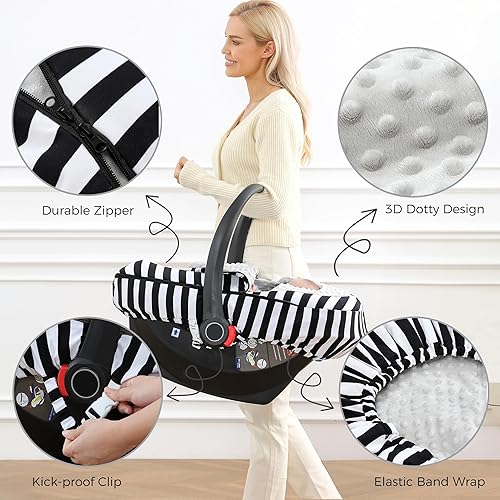 Miniatura 5 de Funda de asiento de automóvil para bebé, funda resistente al invierno para asiento de automóvil y cochecito, toldo para asiento de automóvil para