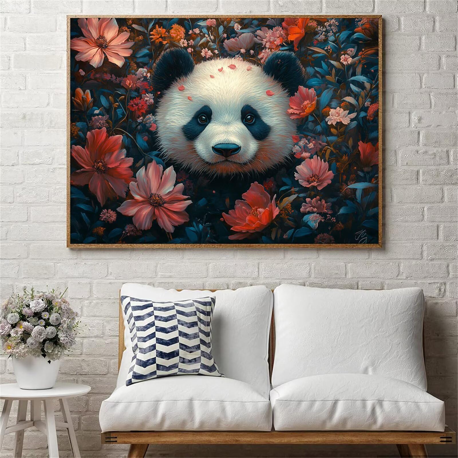 Diament Malarstwo Panda Diament Malarstwo Dorosły Kwiaty Diamentowe Malarstwo Dziecięce Początkujący, 5D Diamenty Haft Kompletny zestaw, DIY Ścieg krzyżykowy Malarstwo Rzemiosło do Dekoracji Ściennej