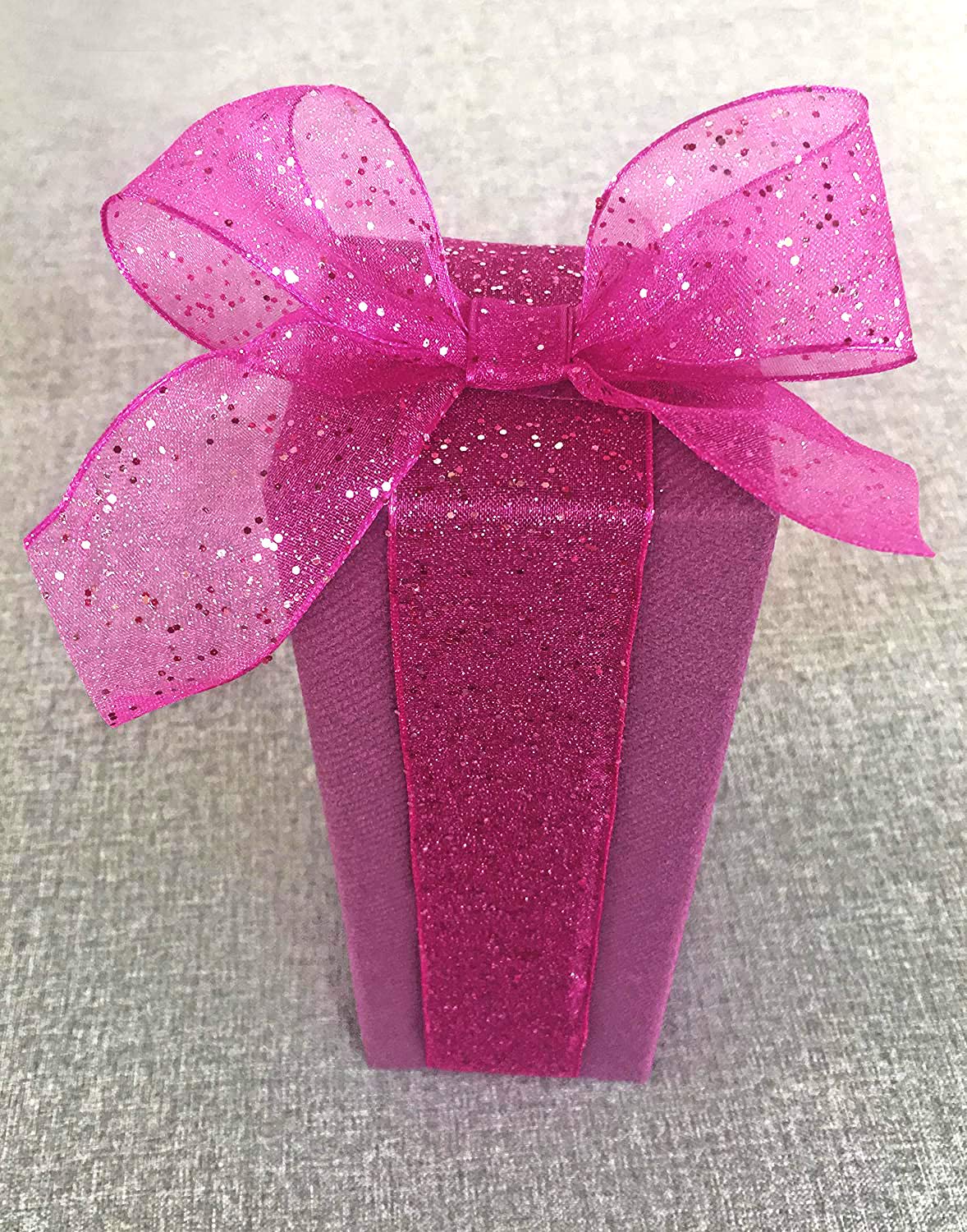 Finemark Banda Decorativa Purpurina Cinta De Tela Transparente Brillante Organza Con Alambre Bordes Elegante Adviento Cumpleaños Premium Glitter Ribbon, Tafetán, Rosa, 20 M X 40 Mm (Rolle