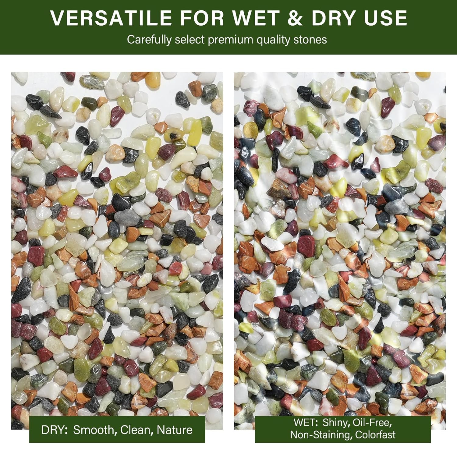 NUPICK 12 lbs Pebbles for Indoor Plants, 3/8 Inch Pea Gravel for Fish Tank, Polished Decorative Rocks for Succulent, Natural River Stones for Vases, Cactus, Landscaping, Bird Bath, Aquarium, Colorful