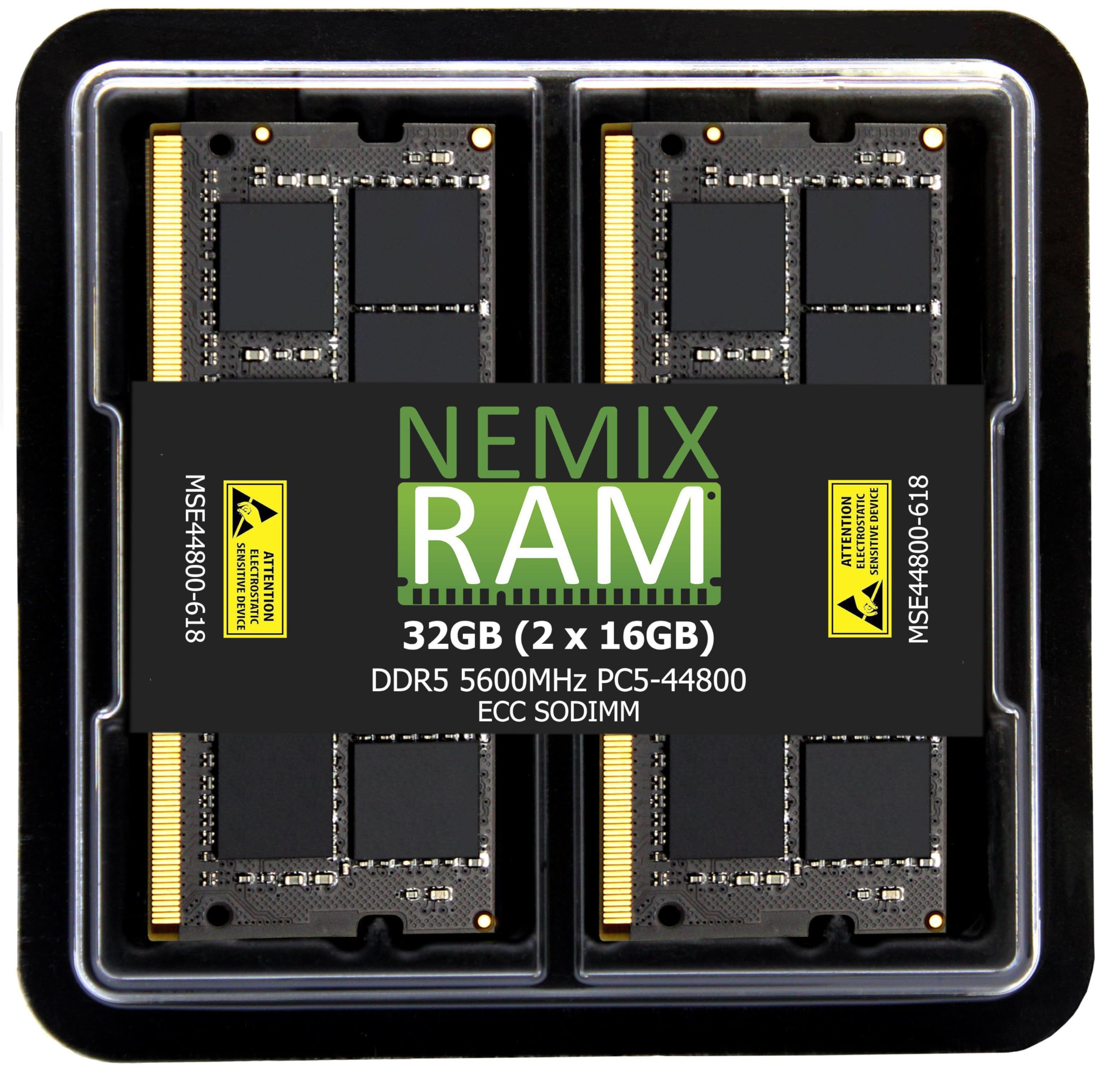 NEMIX RAM 32GB (2X16GB) DDR5 5600MHZ PC5-44800 1Rx8 1.1V CL46 262