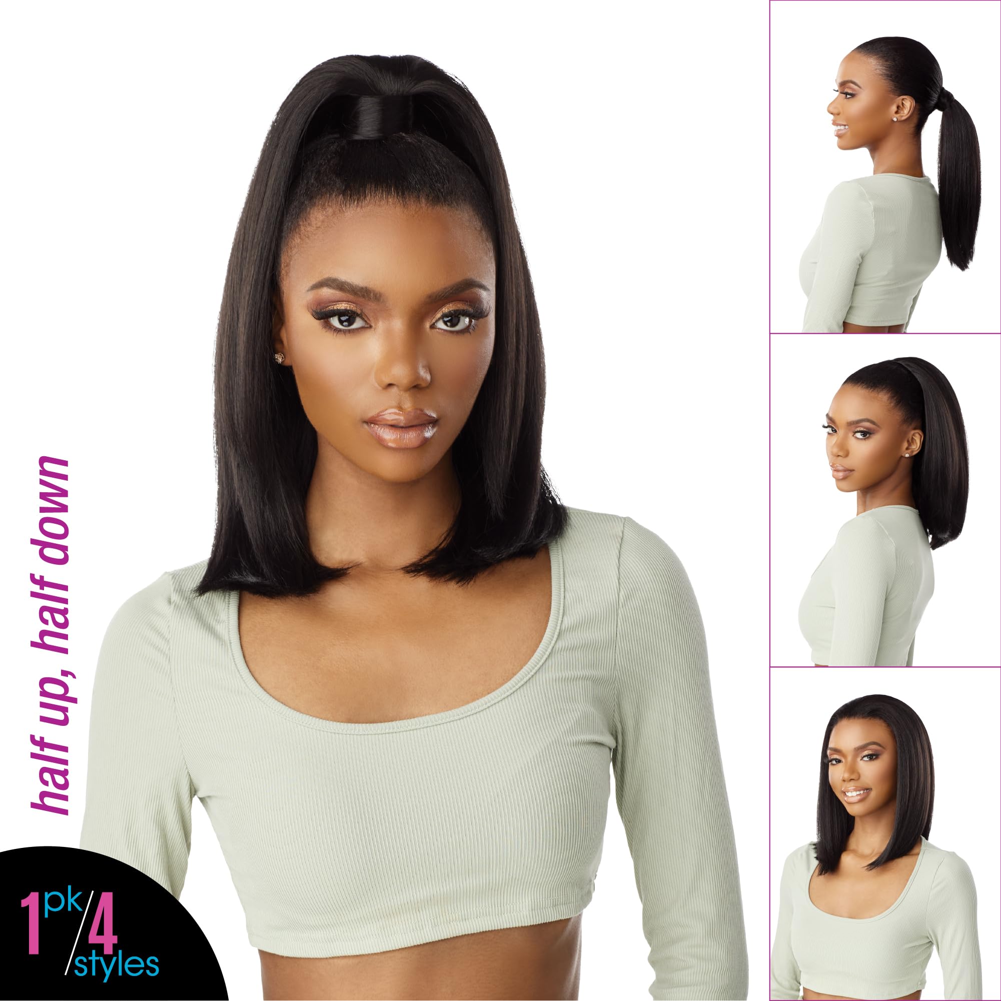 Sensationnel Synthetic Hair Half Wig Instant Up & Down - Ud 19 (Color:1 JET BLACK) - Image 2