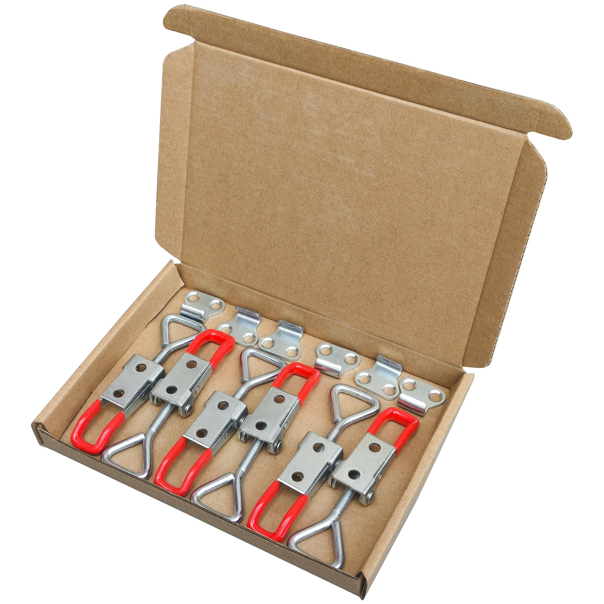 6 PCS Heavy Duty Metal Toggle Latches - Adjustable Spring Latches for Toolboxes Suitcases, Cabinets, Red - Image 4