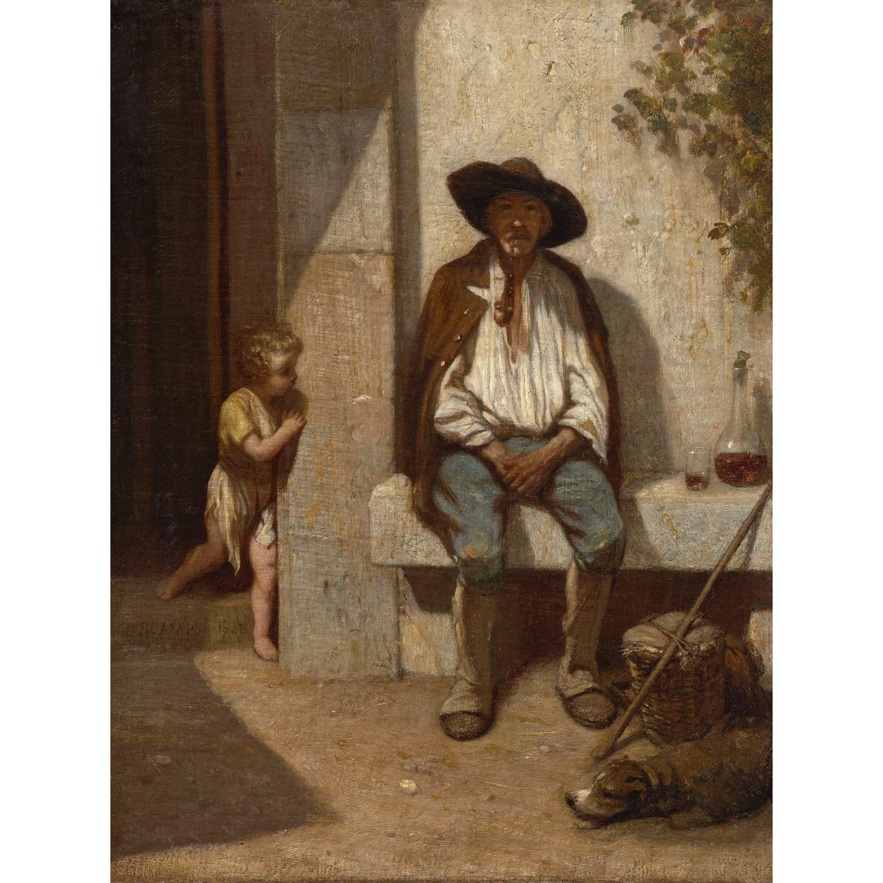 Alexandre Gabriel Decamps Italian Peasant 1842 Painting Extra Large XL Wall Art Poster Print