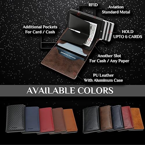 Miniatura 4 de Protector de tarjeta de crédito RFID  Cartera con bloqueo RFID  Cartera con tarjetero para hombre, billetera delgada para regalo, regalo de