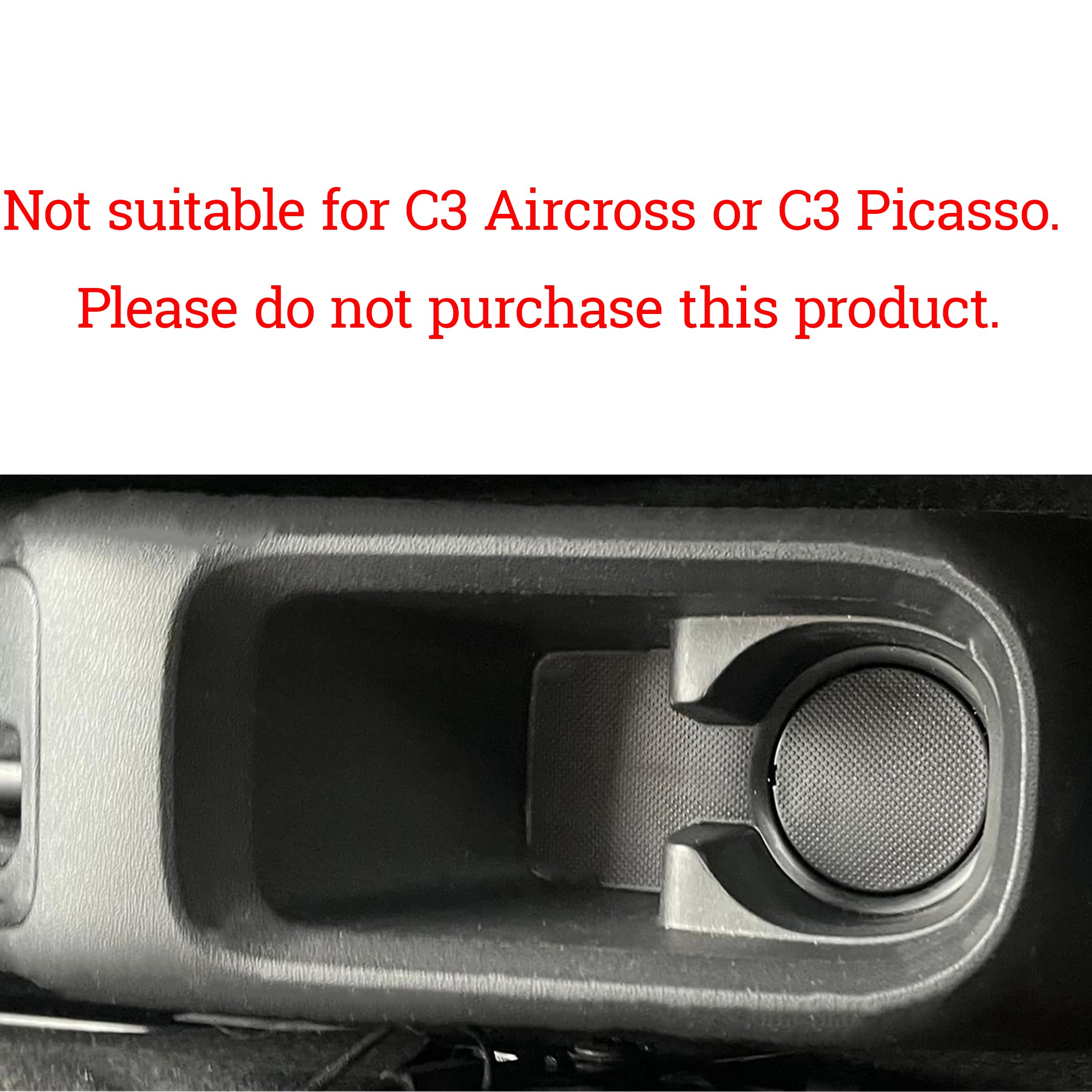 ZENVI Reposabrazos Compatible with Citroen C3 Apoyabrazos Mk3 2017-2023 Centro Consola Organizador Caja Doble Espacio Almacenamiento Utilizable Para Soporte Codo（Estilo Negro）
