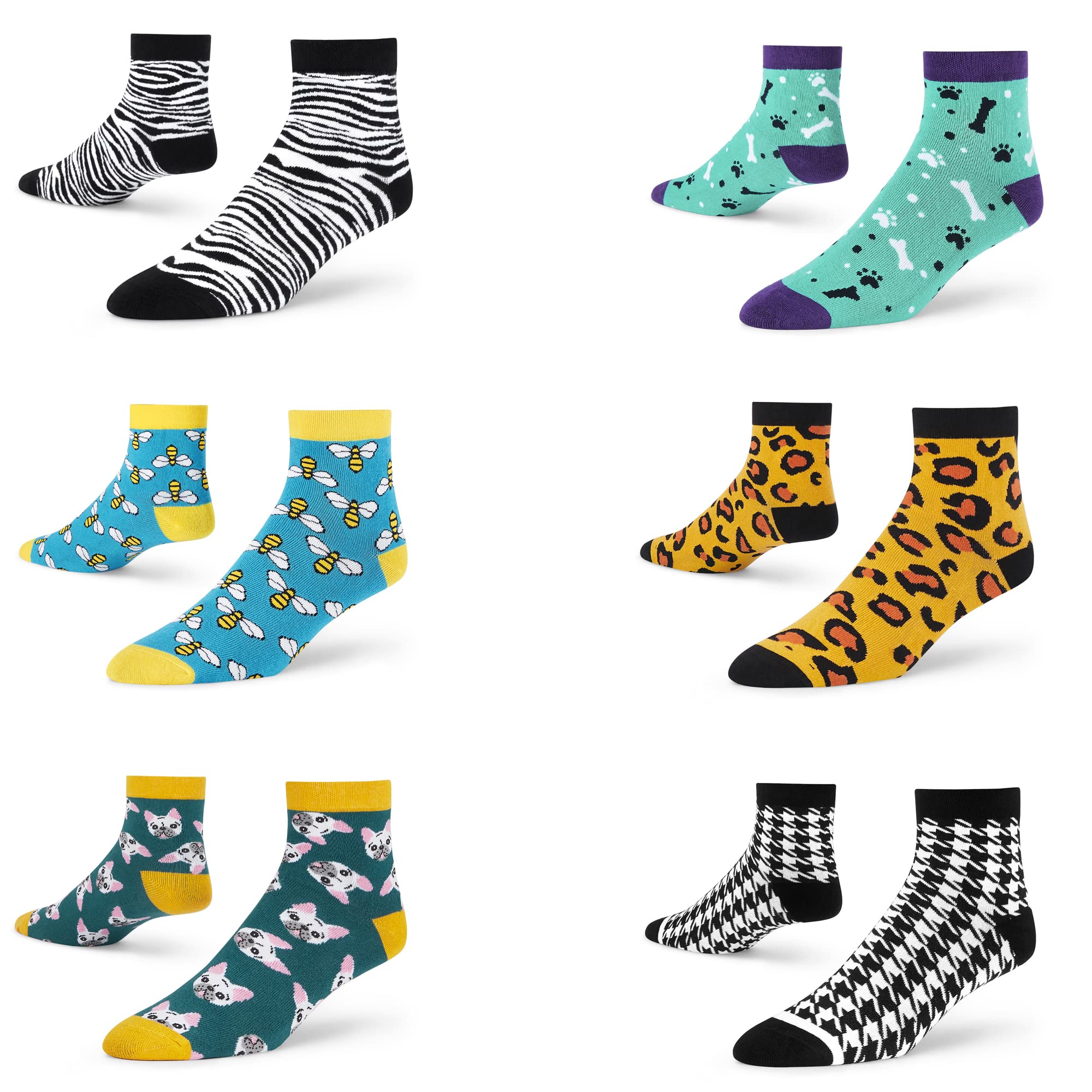 DYNAMOCKS Calcetines de algodón peinado para hombre y mujer (paquete de 6) (multicolor, talla única)