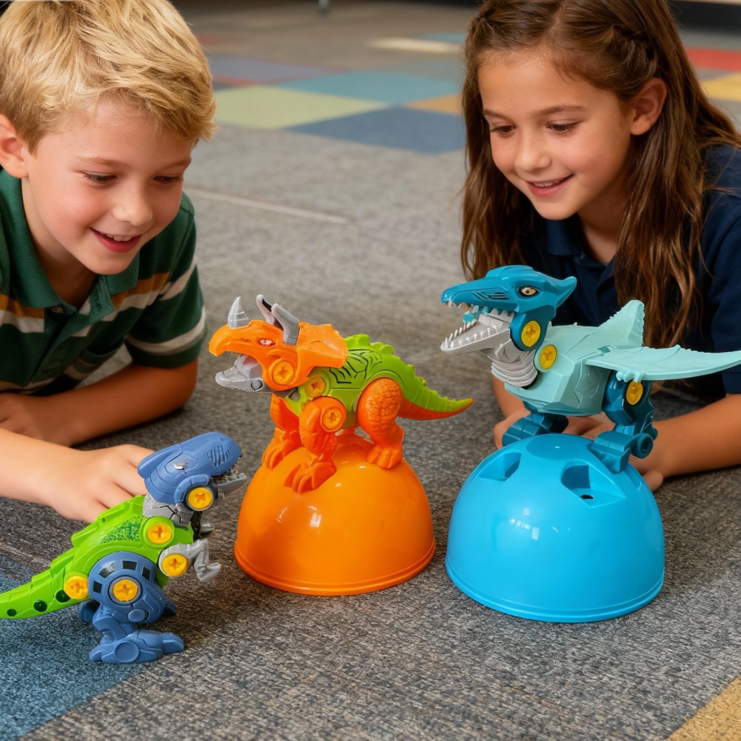 Take Apart Dinosaur Toys, Dinosaur Toys for Boy Girl STEM Construction Assembly Toy, Ideal for Christmas Birthday Gifts Easter Basket Stuffers Fillers