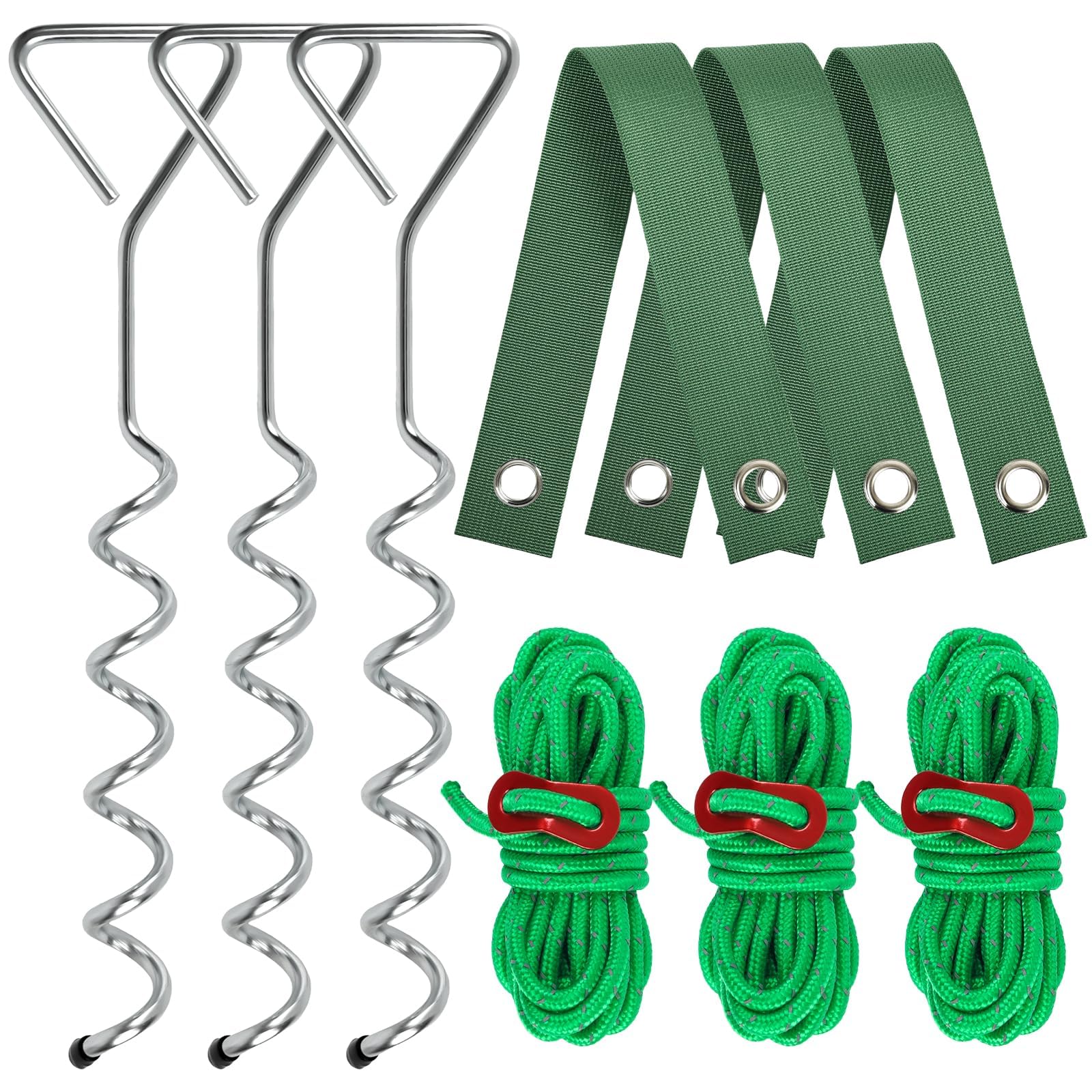 6-teiliges Baumpfahl-Set, robuste Baumstütze für anlehnenden Baum, Garten und Außenbereich, Metall-Baumpfähle, Unterstützung für junge Bäume, Glättung, schützt Bäume vor starkem Wind und schlechtem