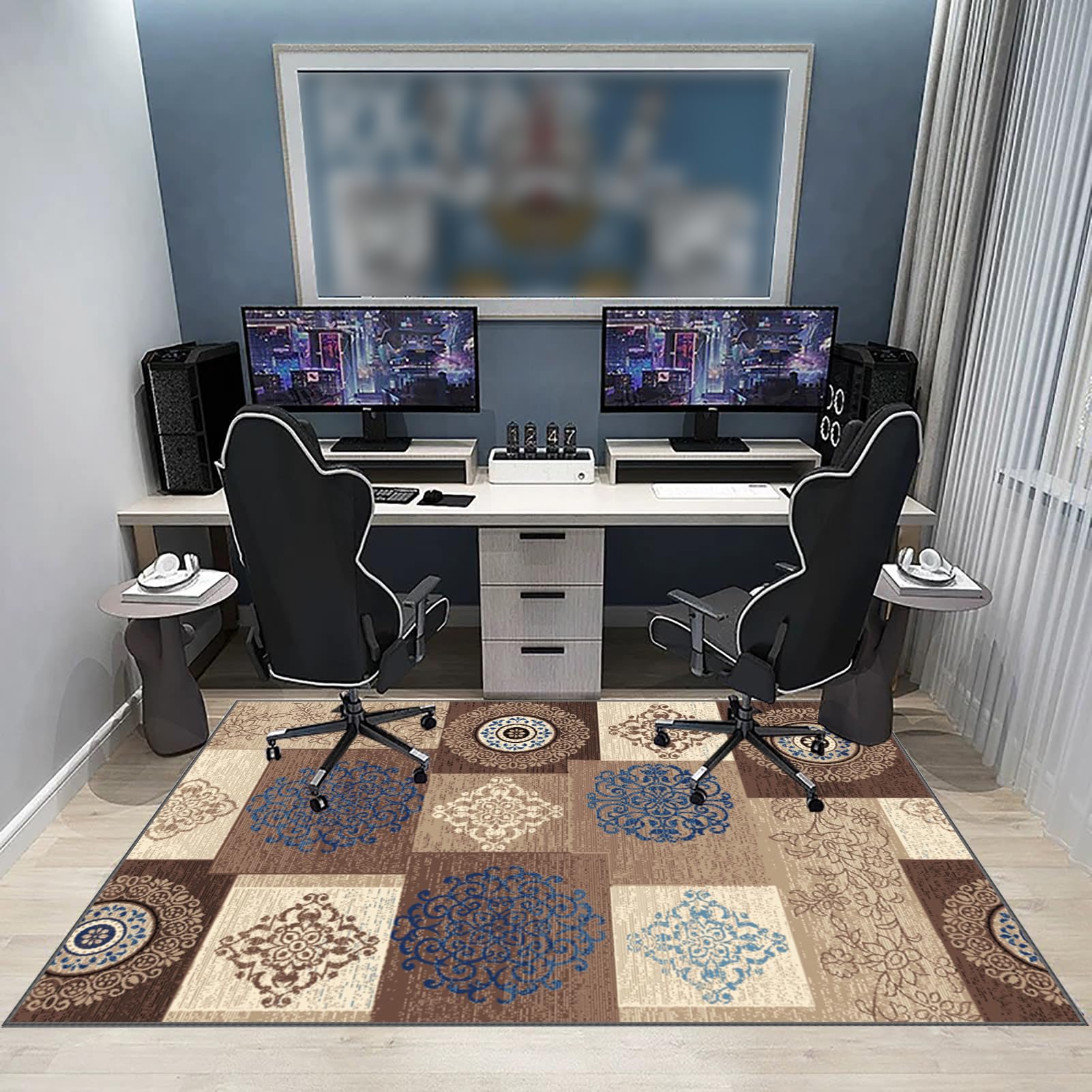 90 x 160 cm Bodenschutzmatte für Hartböden, Schreibtischstuhl Unterlage, Bürostuhl Unterlage Teppich, Computerstuhl Teppiche, Teppich Bürostuhl matten für Laminat, Parkett, Kratzfest Rutschfest