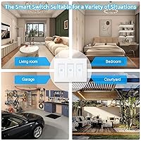 Vista 7 de Milfra Interruptor inteligente táctil: 3 bandas, interruptores de luz WiFi, compatible con Alexa, necesita cable neutro, no requiere concentrador