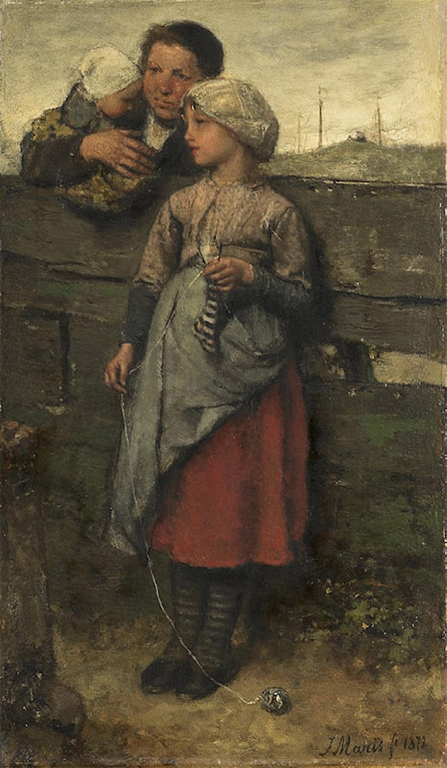 POSTERIIk Famous Animal Posters Vintage Picture Villagers by Jacob Henricus Maris Modern Wall Decor for Home Decor 60x90cm