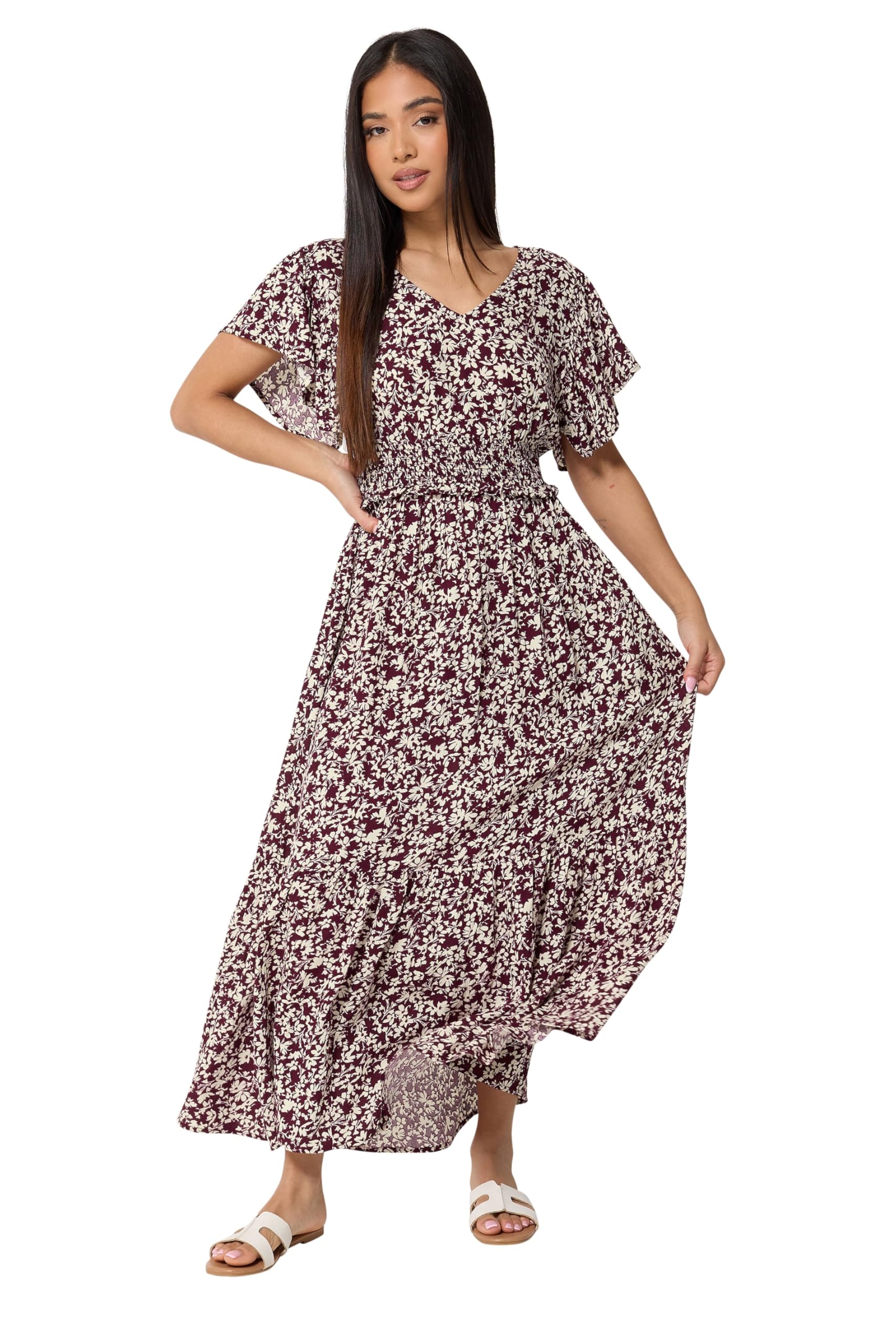 M&Co Women's Petite Maxi Dress - Purple - Size 10