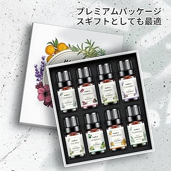 Amazon.co.jp: Hanolly アロマオイル 8種セット 天然 精油