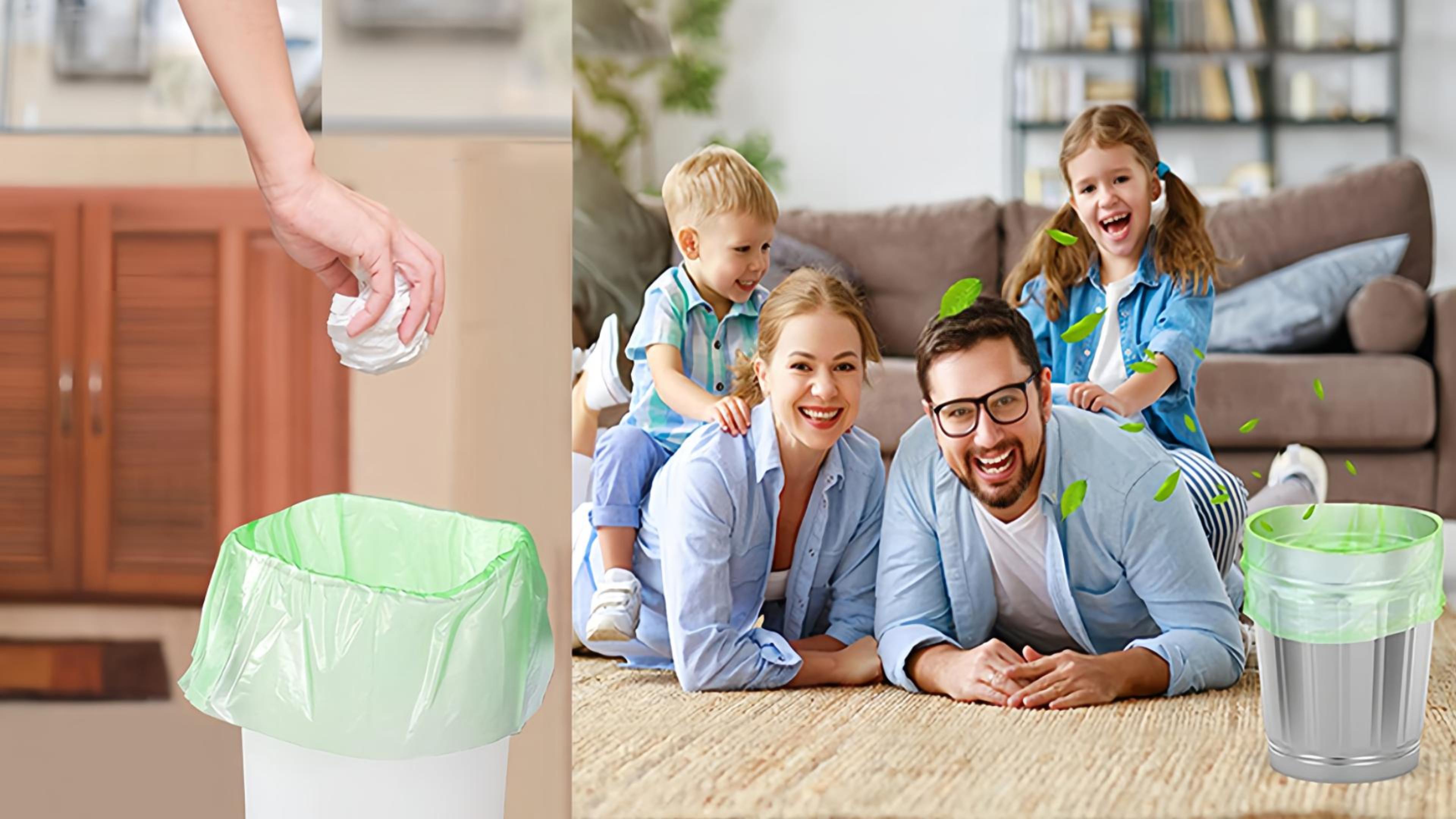 Gdzotum Lot De 110 Petits Sacs Poubelle Biodégradables, Faciles à Déchirer, Robustes Et épais, Non Parfumés Pour Cuisine, Salle De Bain, Chambre à Coucher, Bureau