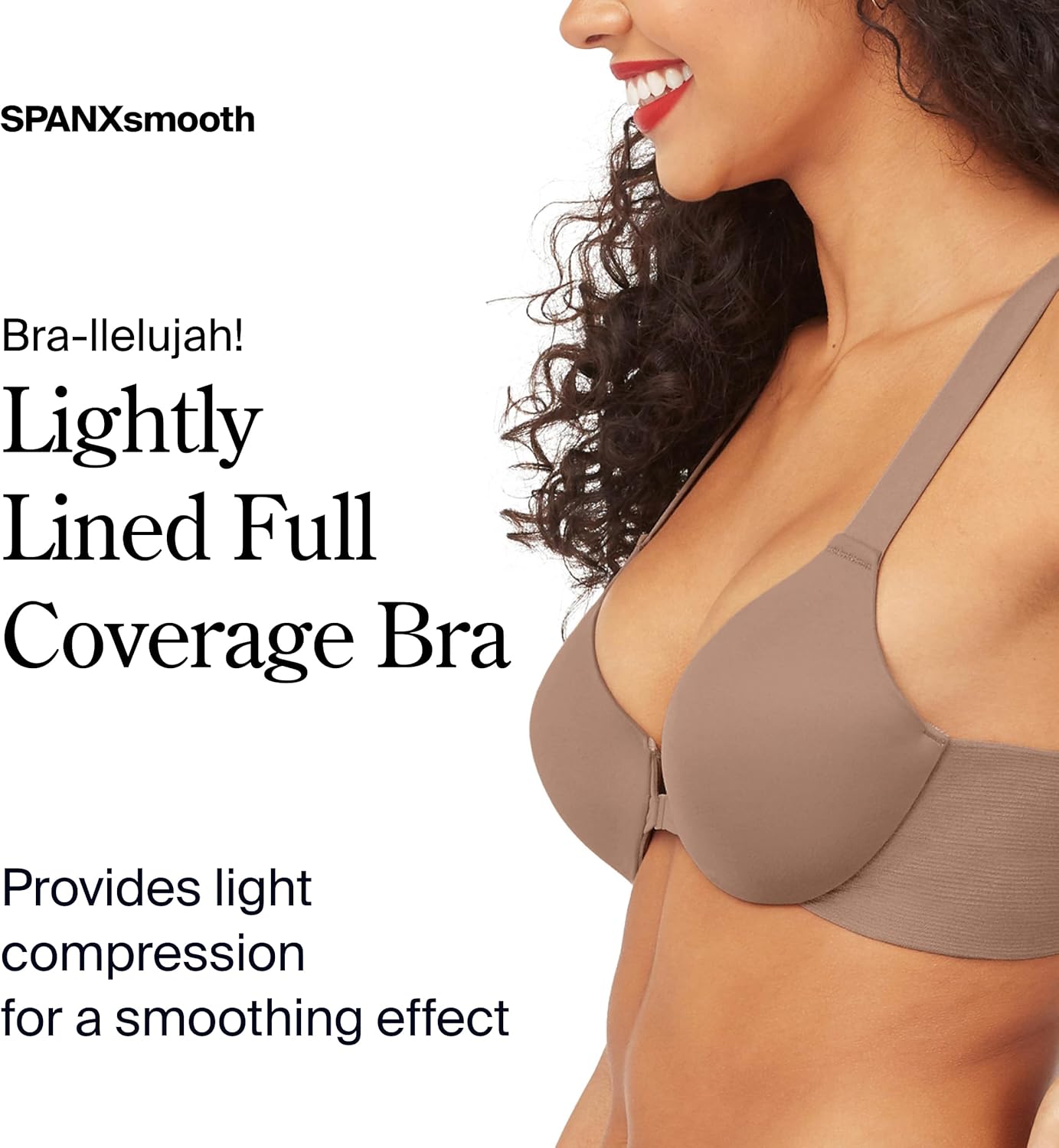 SPANXsmooth Bra-Llelujah! Lightly Lined Full Coverage - T-Shirt Bra - Front Closure - Hosiery Back - Smart Stretch Straps - Image 2
