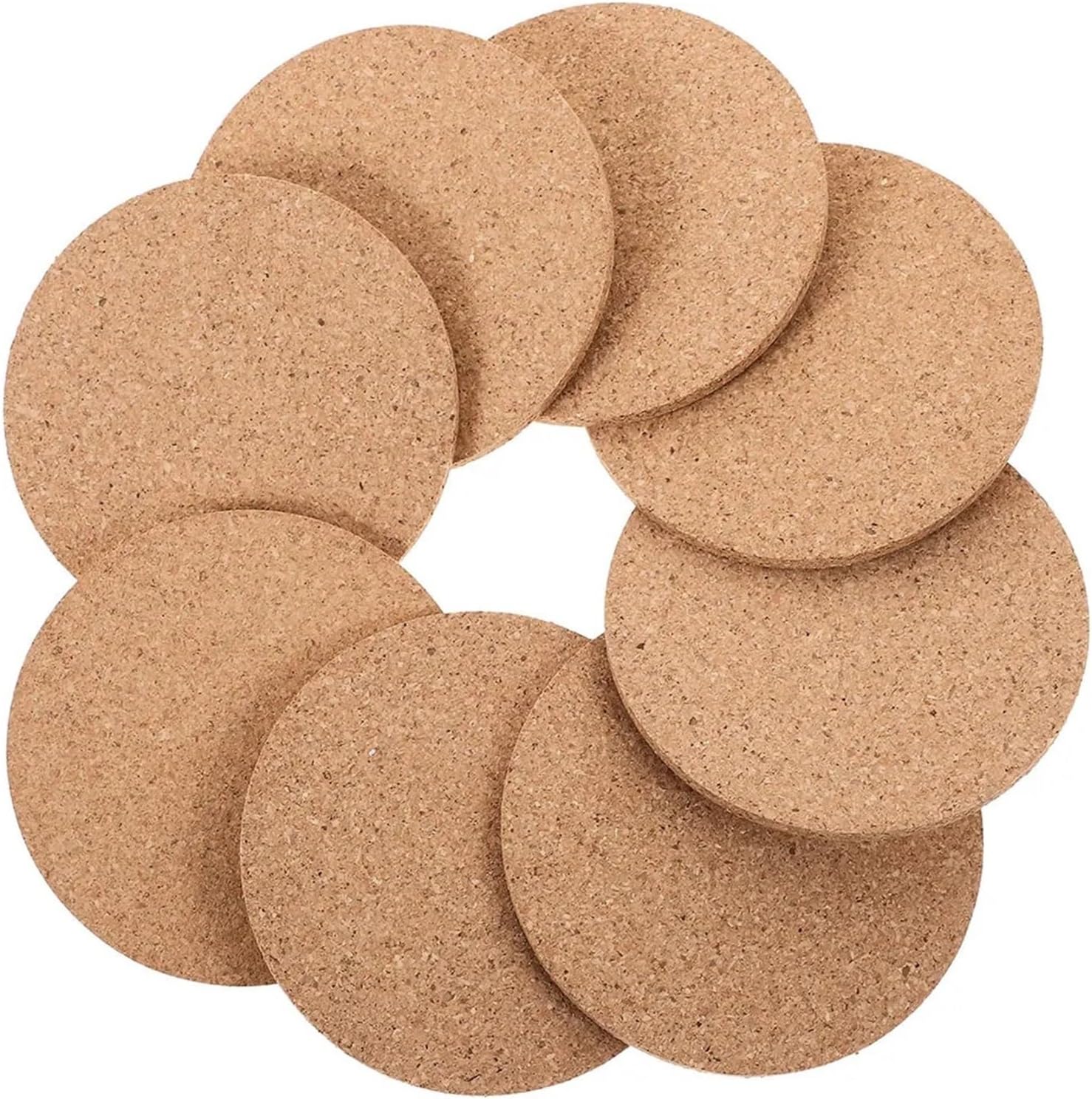 Coasters Round Cork Drink Mats (120Pcs) - Non-Slip Insulated, DIY Tableware Decor