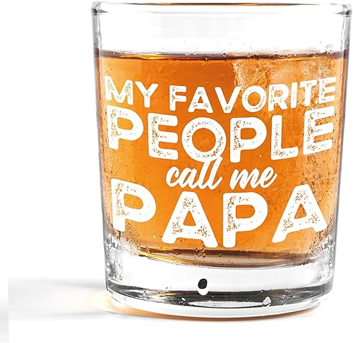 Nogrit My Favorite People Call Me Papa - Vasos de whisky de 10 onzas, regalos para papá para el día del padre, cumpleaños de parte de hijo, hija,