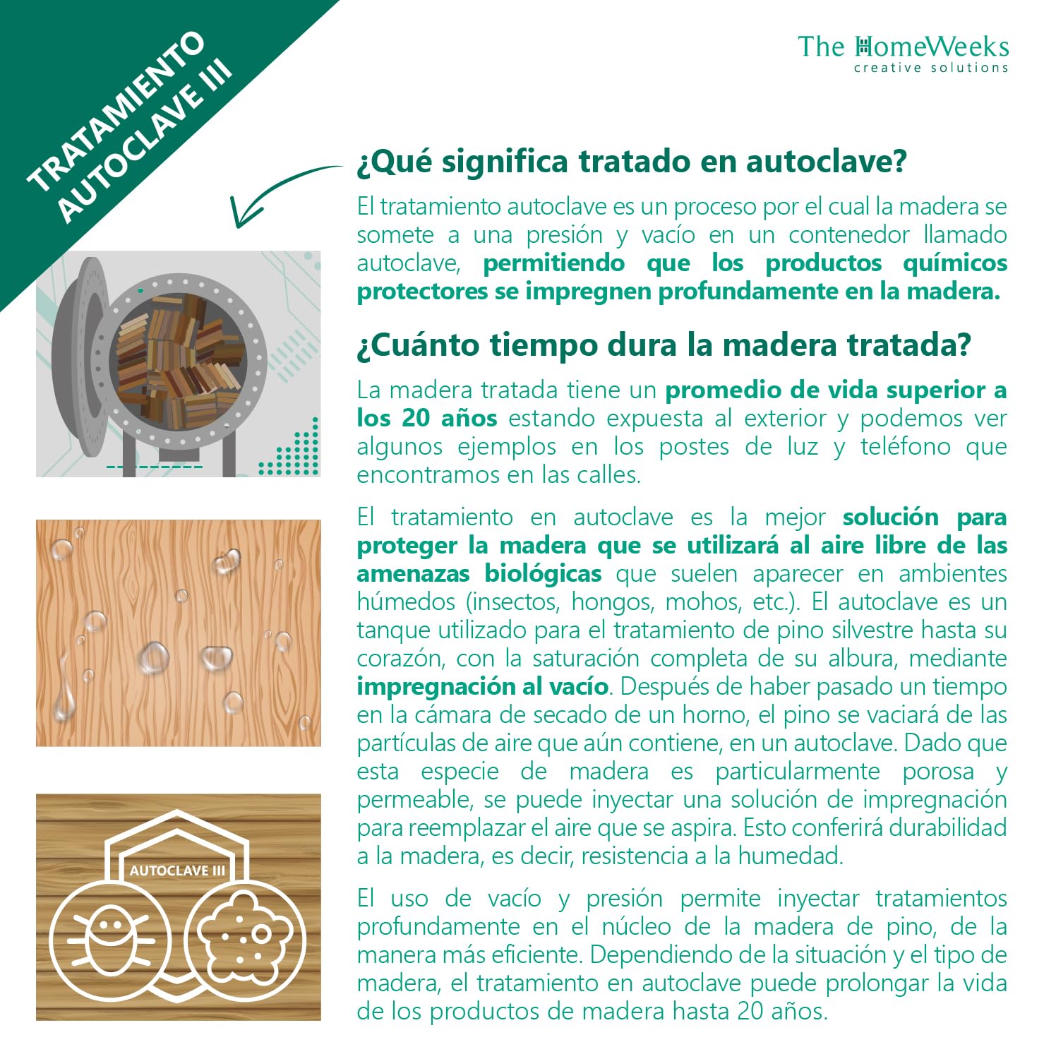 The Homeweeks Mesa Picnic jardín Madera tratada en Autoclave | Strong 165 | con 2 Bancos 164x150x75 cm | 6/8 Adultos | Espesor 20/28 mm | normativas EN581 | FSC