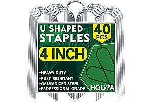 40 Pack Galvanized U Shaped Heavy Duty Garden Stakes